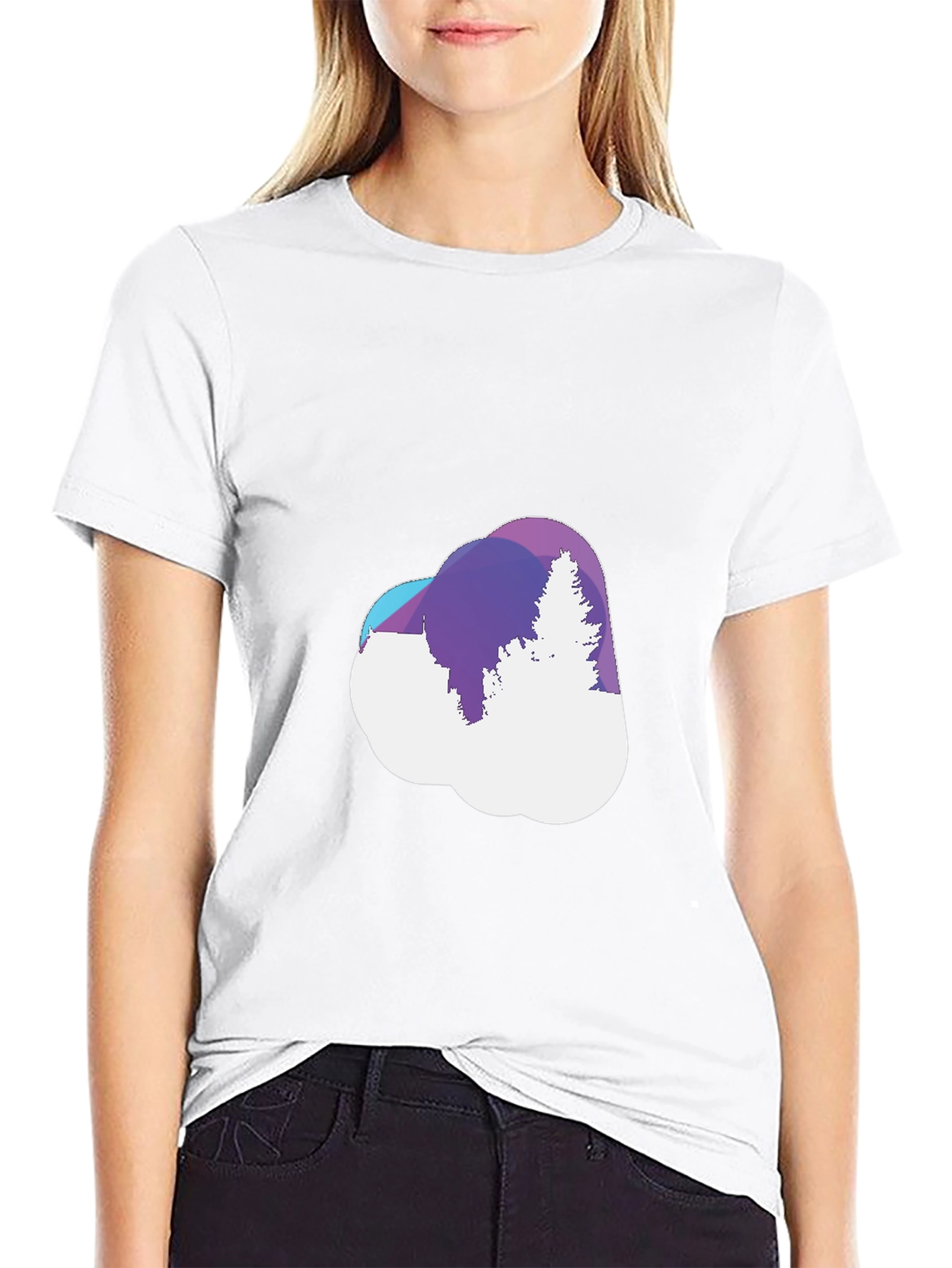 Black Abstract Forest Cloud Tee - Stylish Graphic T-Shirt view 9
