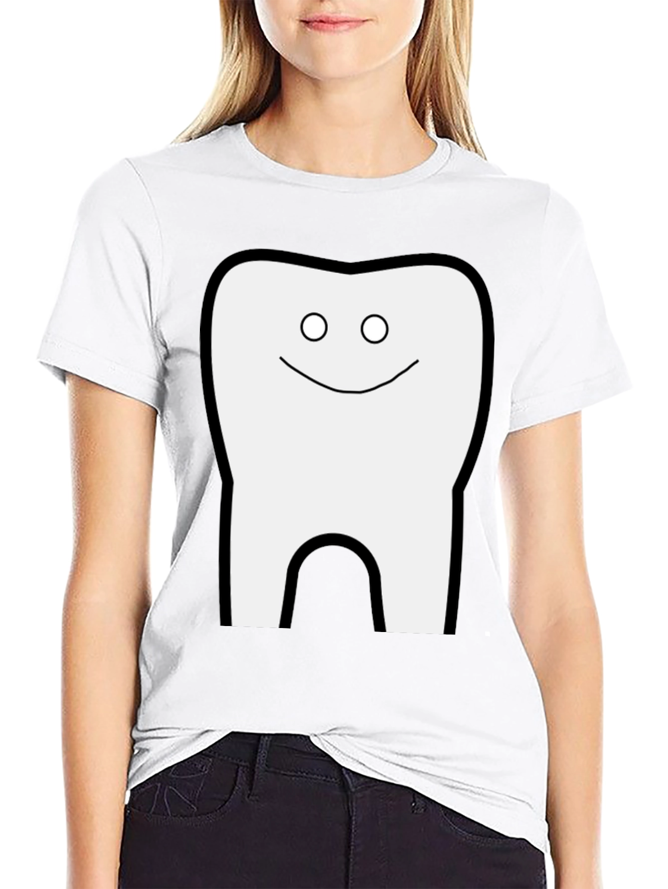 Black Funny Tooth Graphic Black T-Shirt view 9