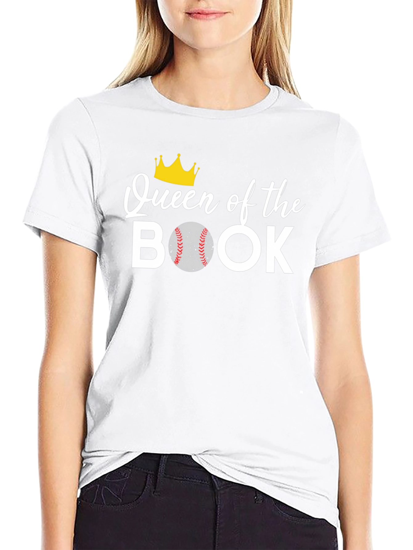 Black Queen of the Book Baseball T-Shirt view 9