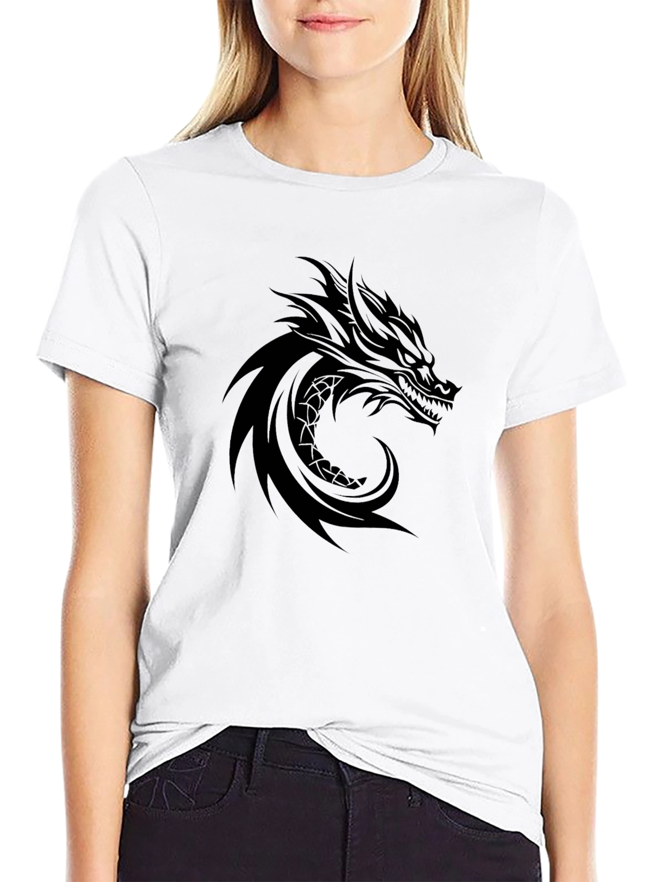Black Dragon Graphic Tee - Men's Black Crew Neck T-Shirt view 9