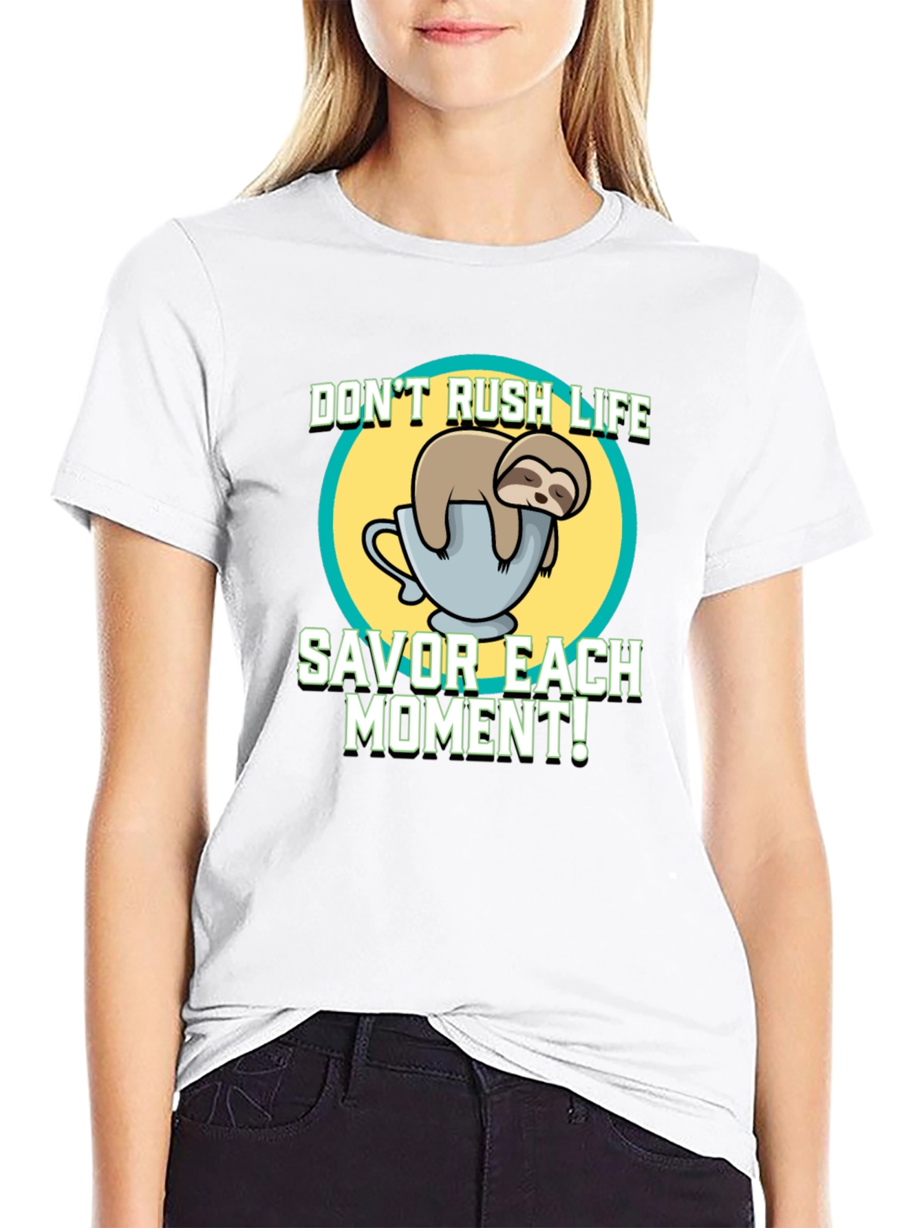 Black Sloth Savor the Moment T-Shirt - Relaxed Fit view 9