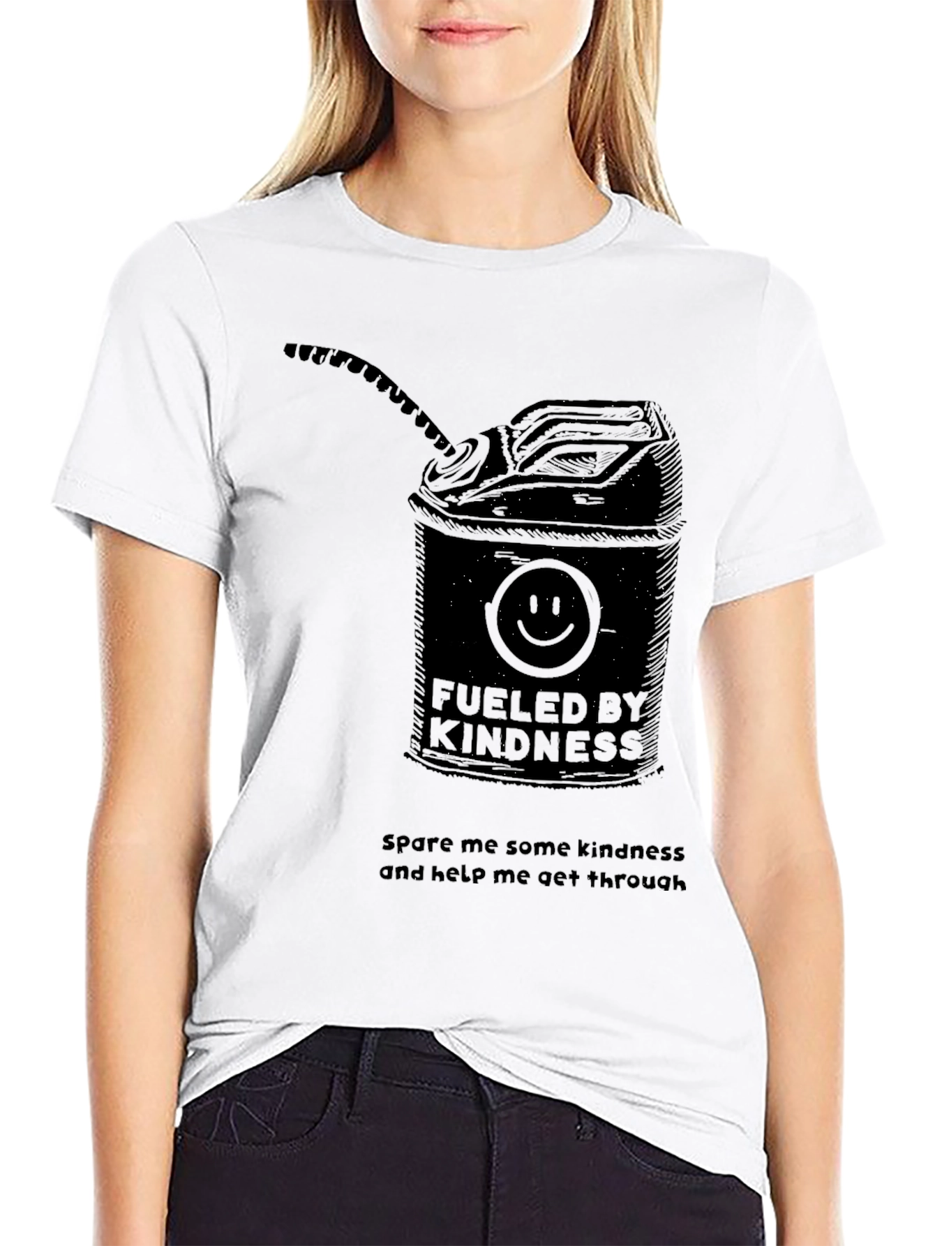 Black Fueled By Kindness Graphic Tee - Unisex Black T-Shirt view 9