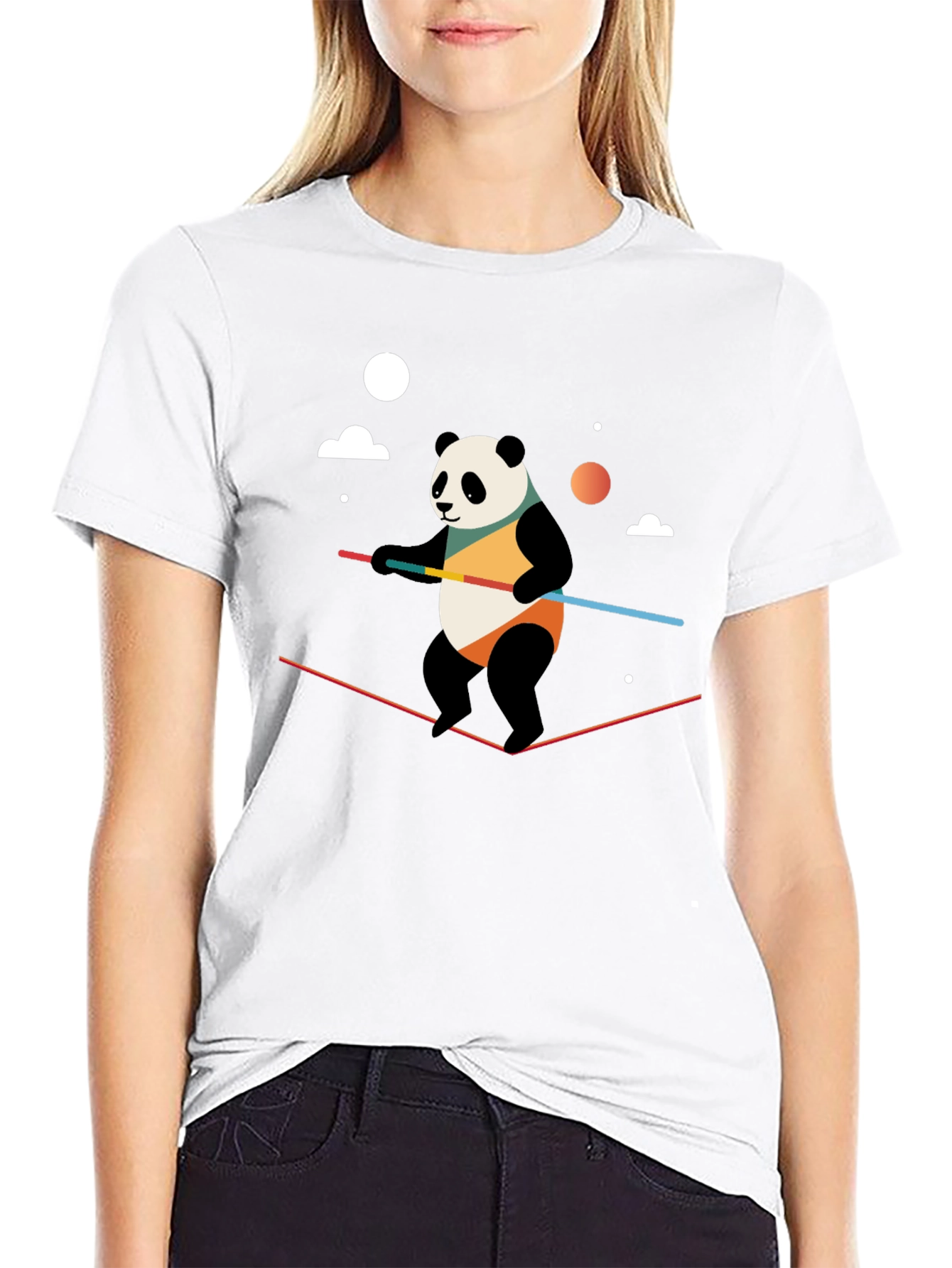 Black Panda Tightrope Walker Graphic Tee view 9