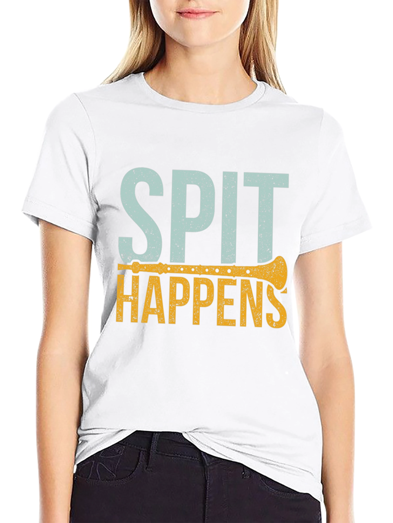 Black Spit Happens T-Shirt | Funny Music Lover Tee view 9