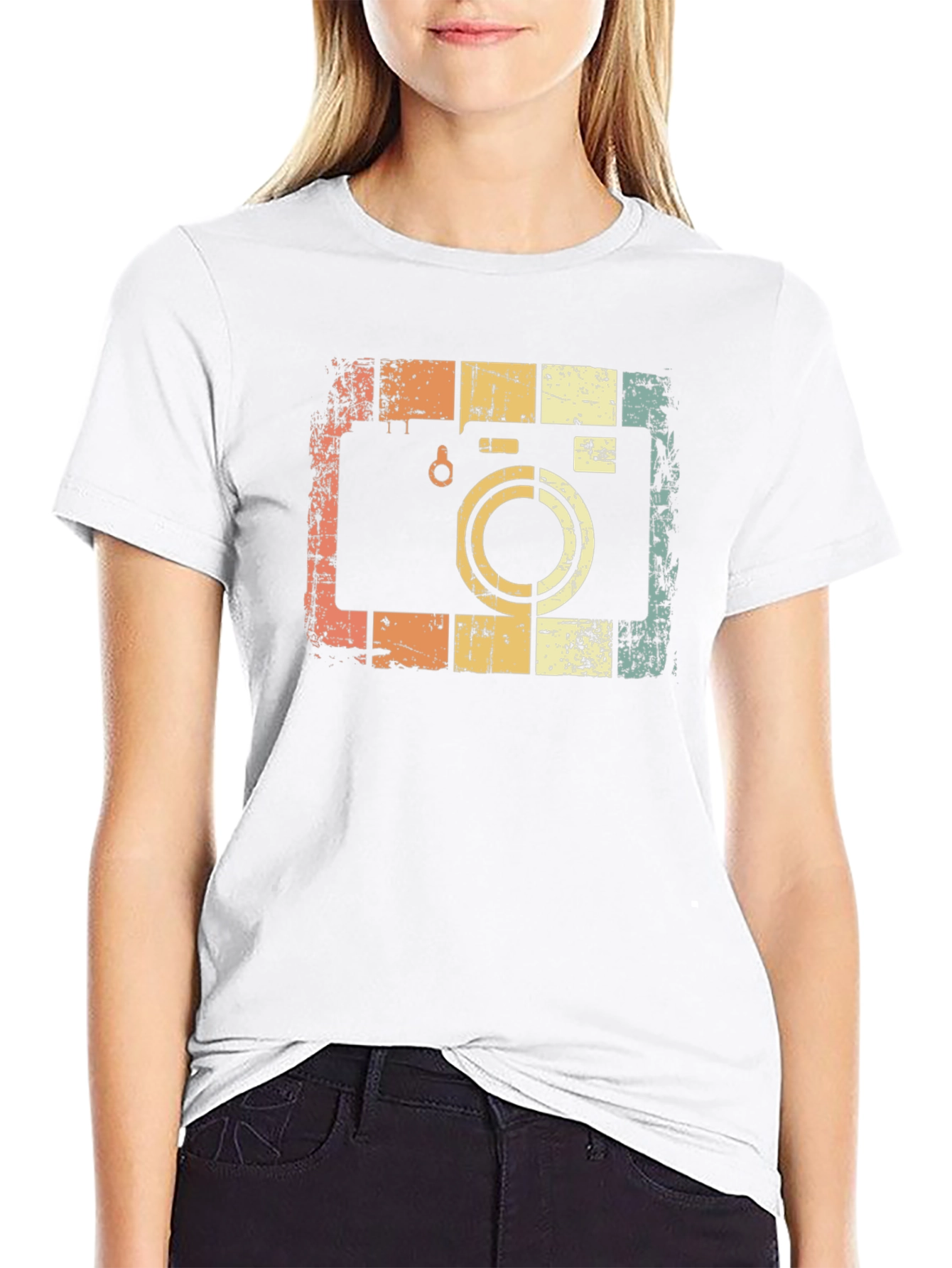 Black Retro Camera Graphic T-Shirt - Vintage Style Tee view 9