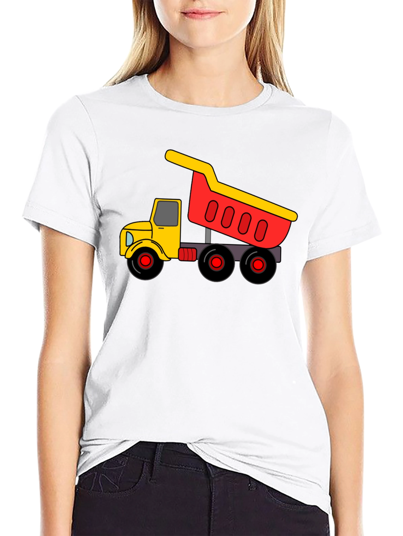 Black Dump Truck Graphic Tee - Black Cotton Blend view 9
