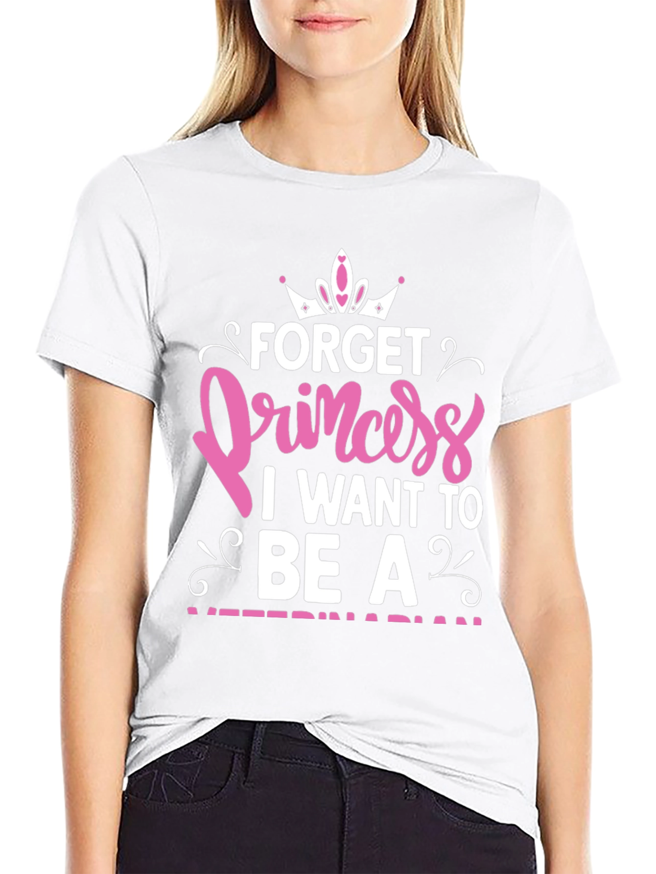 Black Forget Princess T-Shirt - Veterinarian view 9