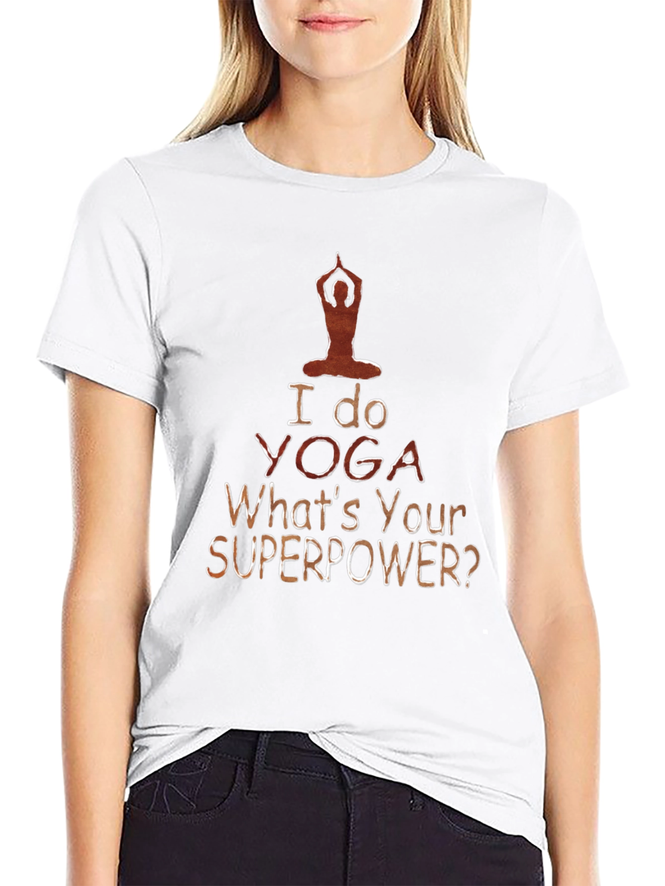 Black Yoga Superpower Tee - Mens Black T-Shirt view 9