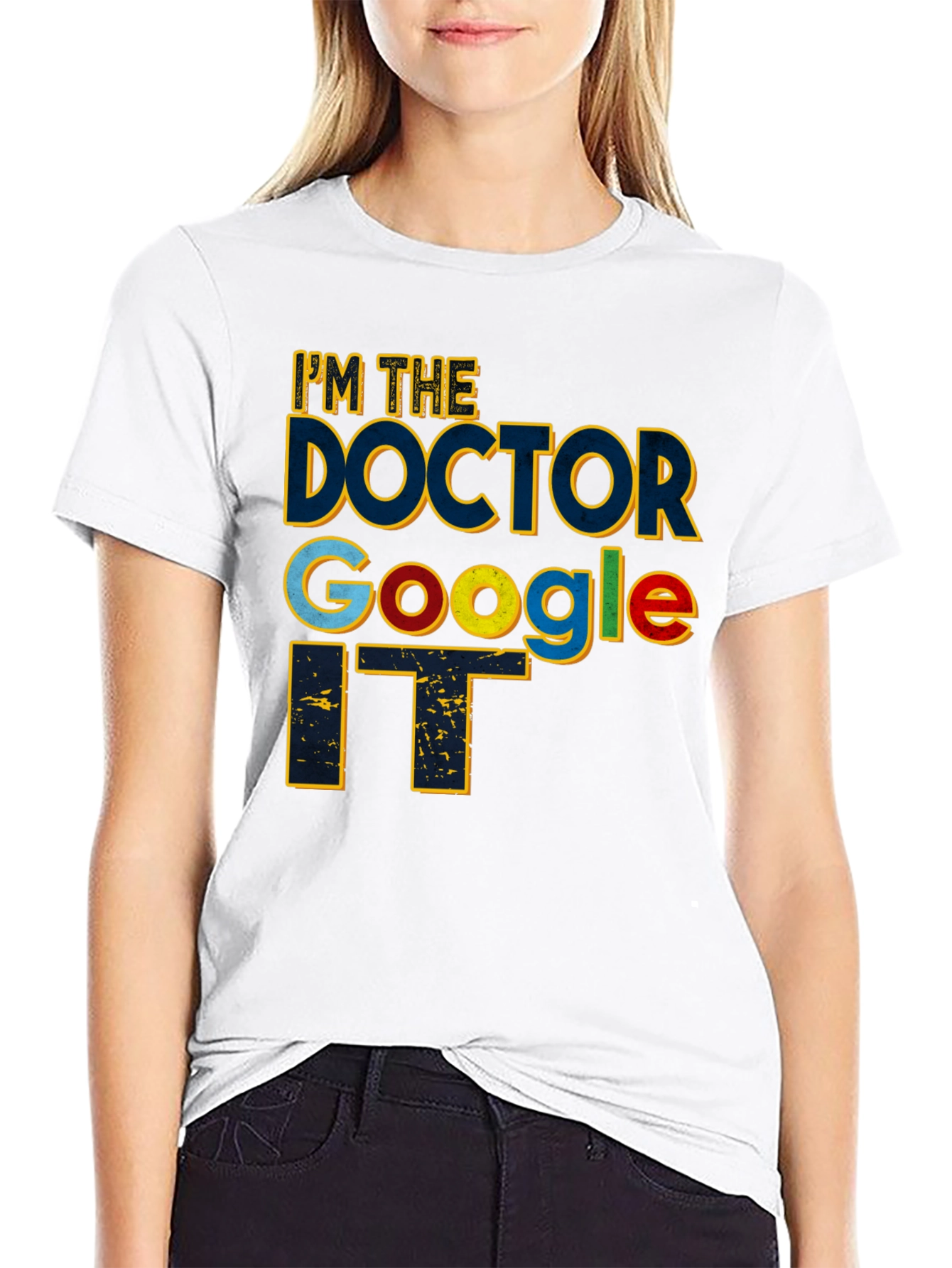 Black I'm The Doctor Google IT Black T-Shirt view 9