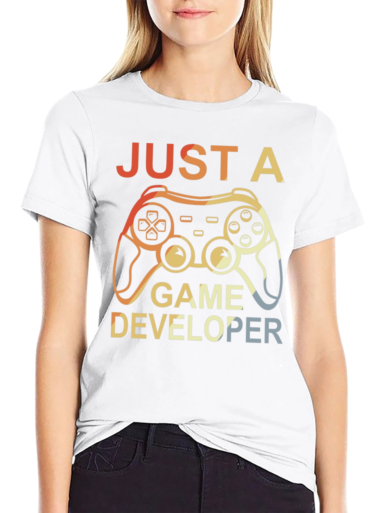 Black Just a Game Developer T-Shirt - Gamer Gift view 9