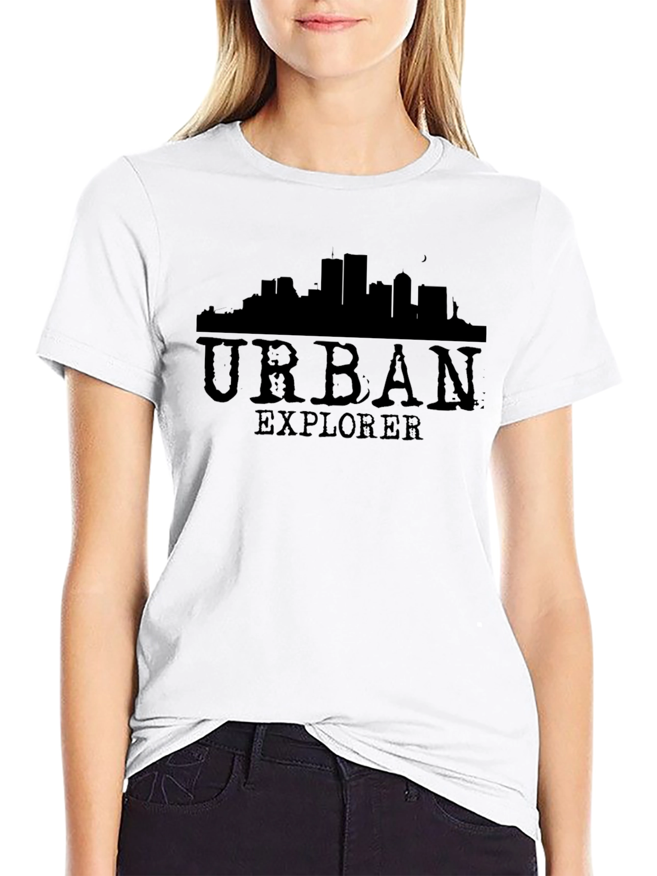 Black Urban Explorer Black Graphic T-Shirt view 9