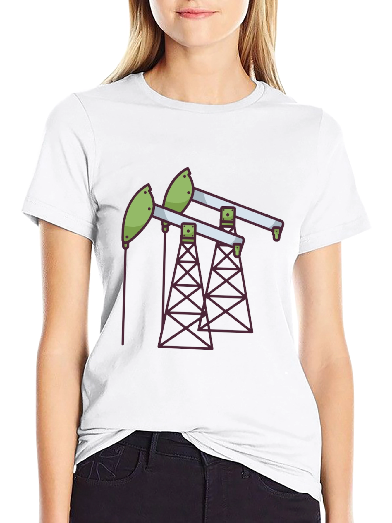 Black Black Oil Rig T-Shirt - Modern Graphic Tee view 9