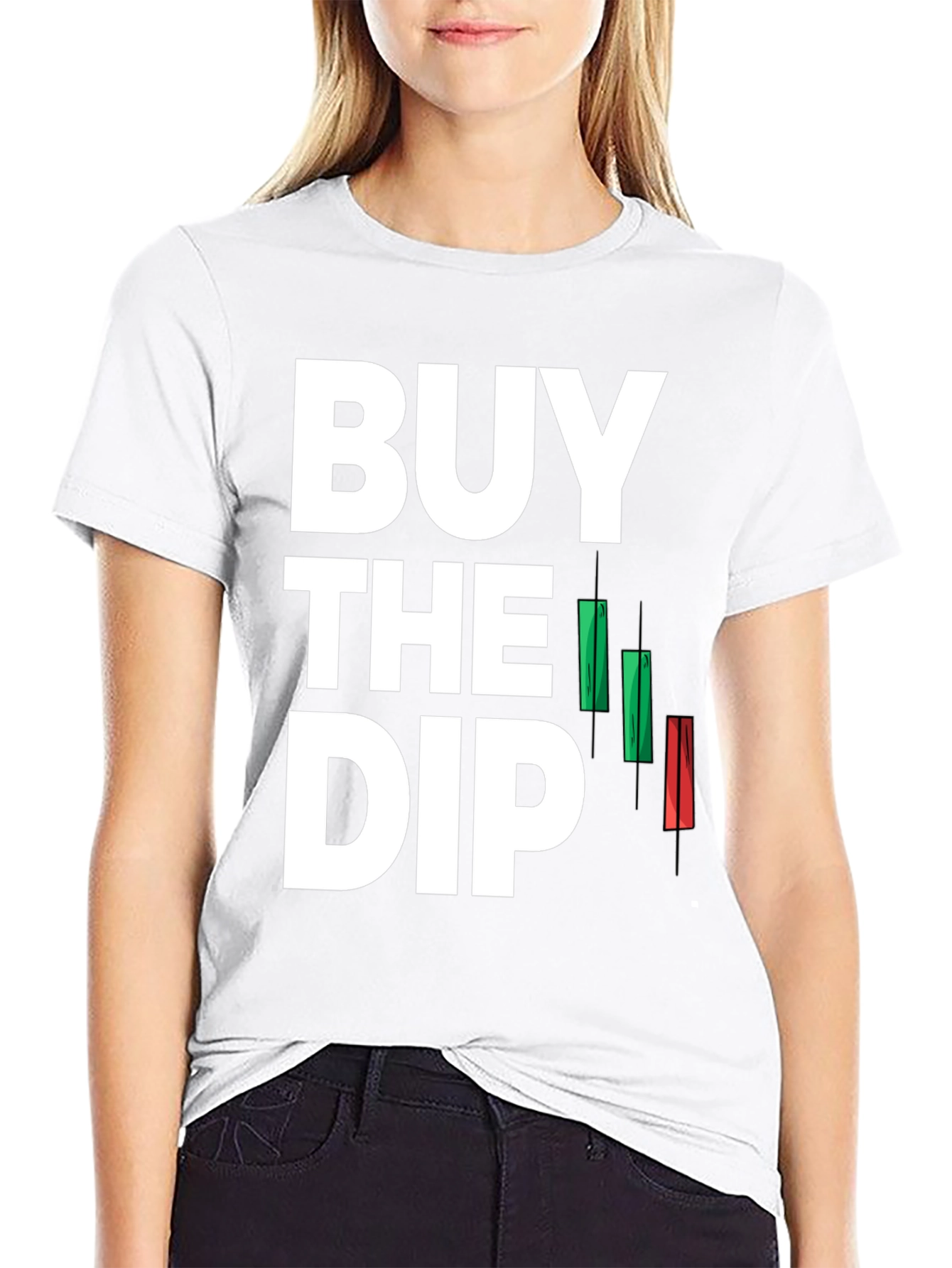 Black Buy the Dip T-Shirt - Stock Market Investor Tee view 9