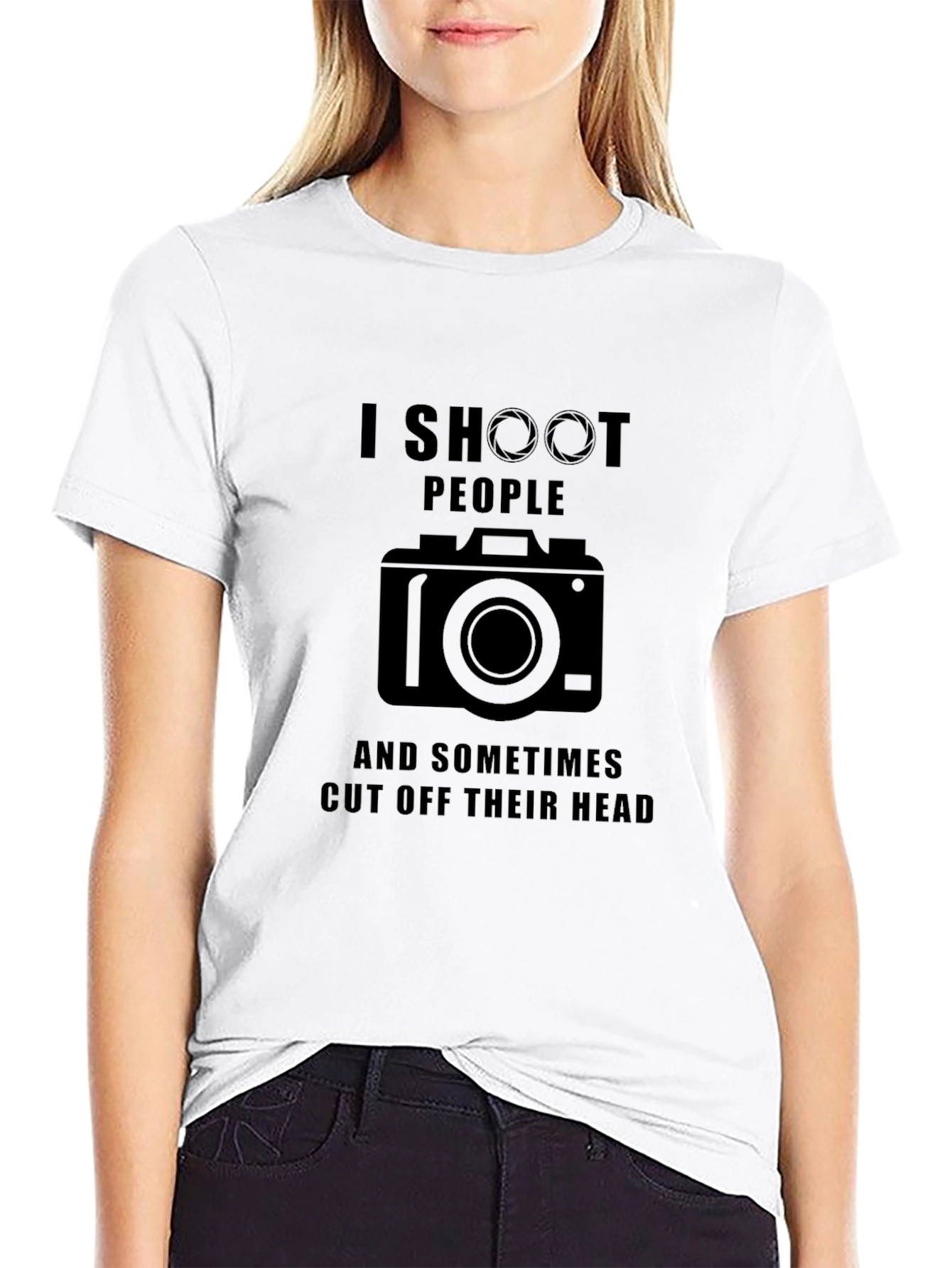 Black Funny Photographer T-Shirt - I Shoot People view 9