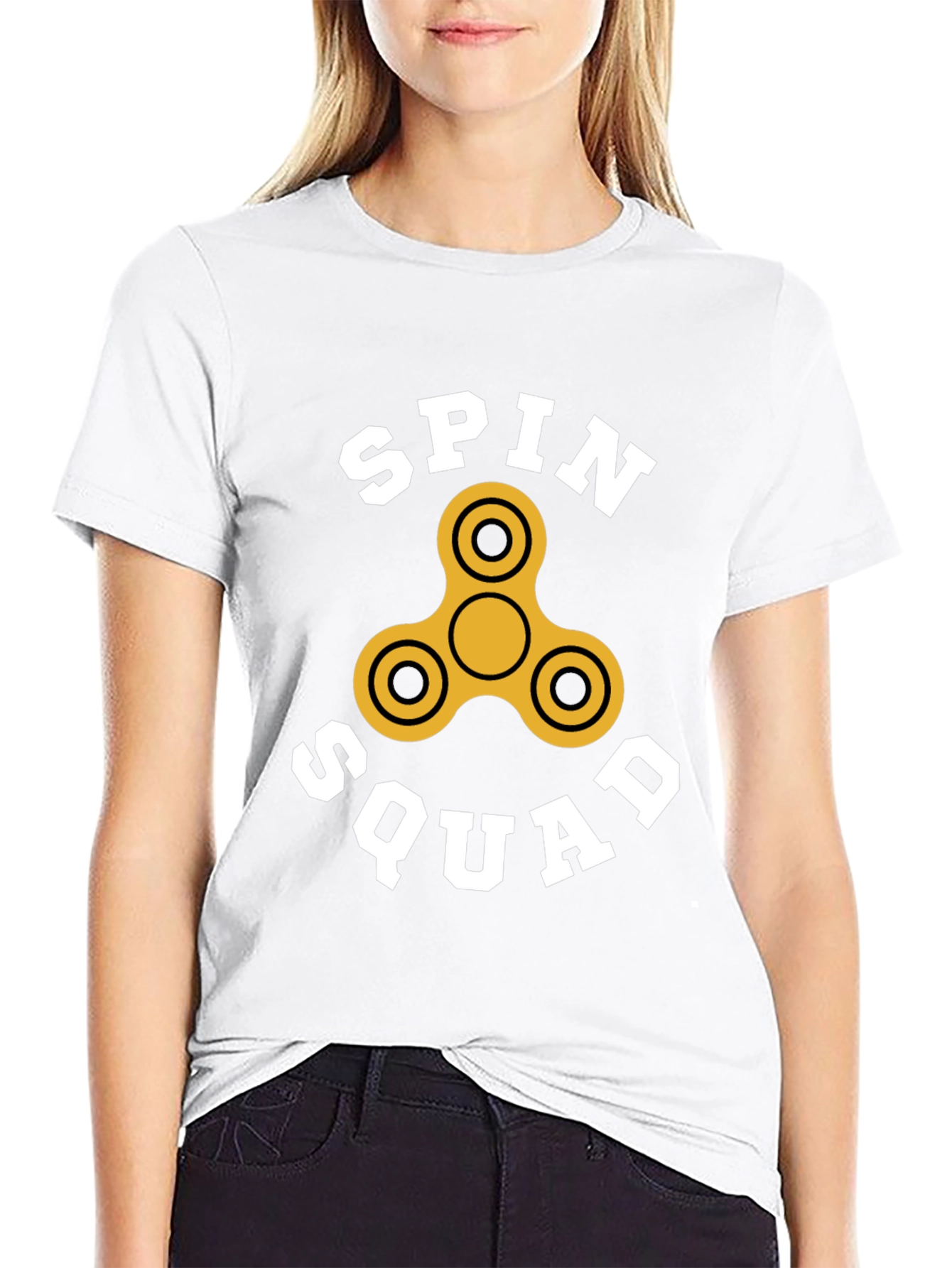 Black Spin Squad T-Shirt - Fidget Spinner Design view 9