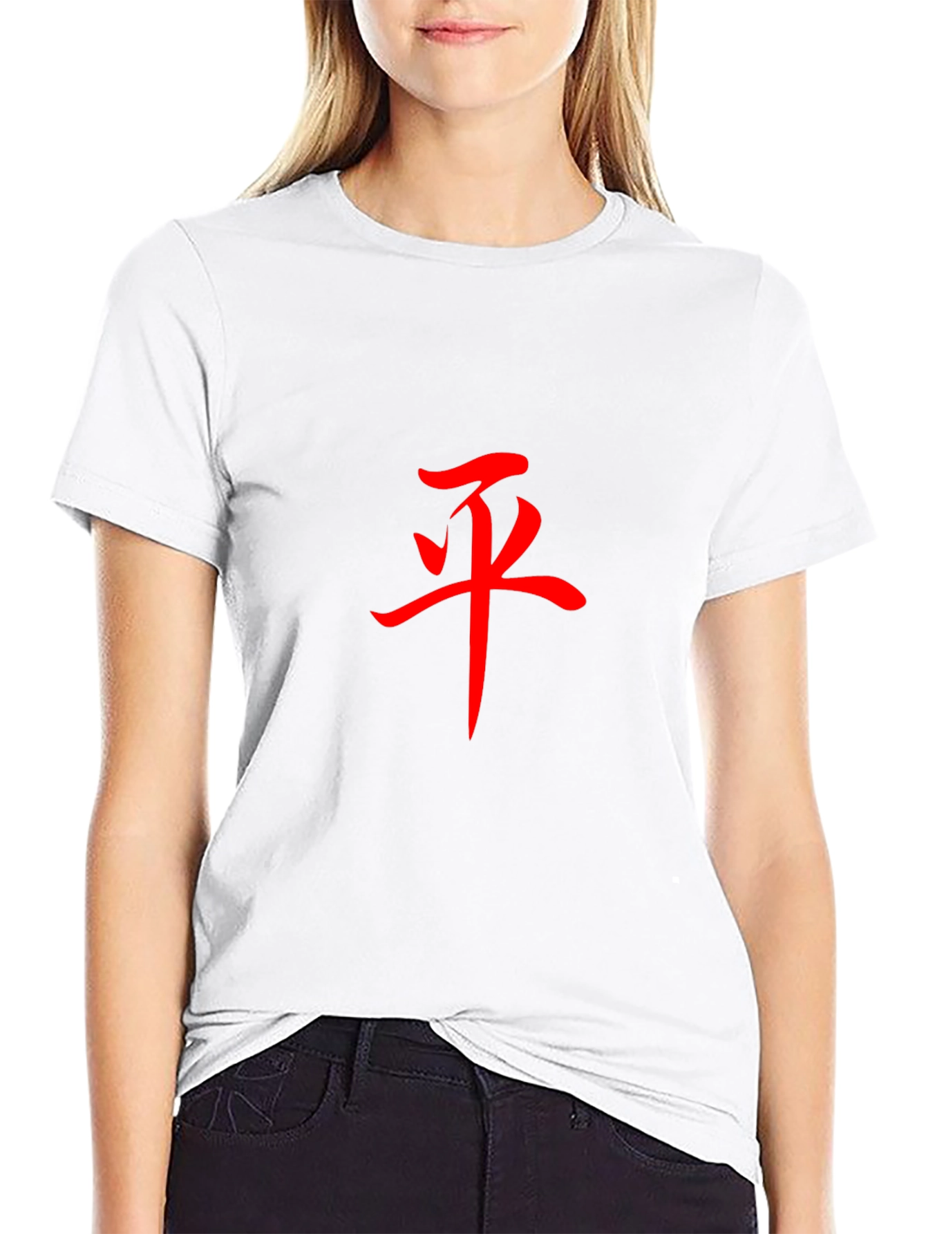 Black Men's Black T-Shirt with Red Kanji view 9