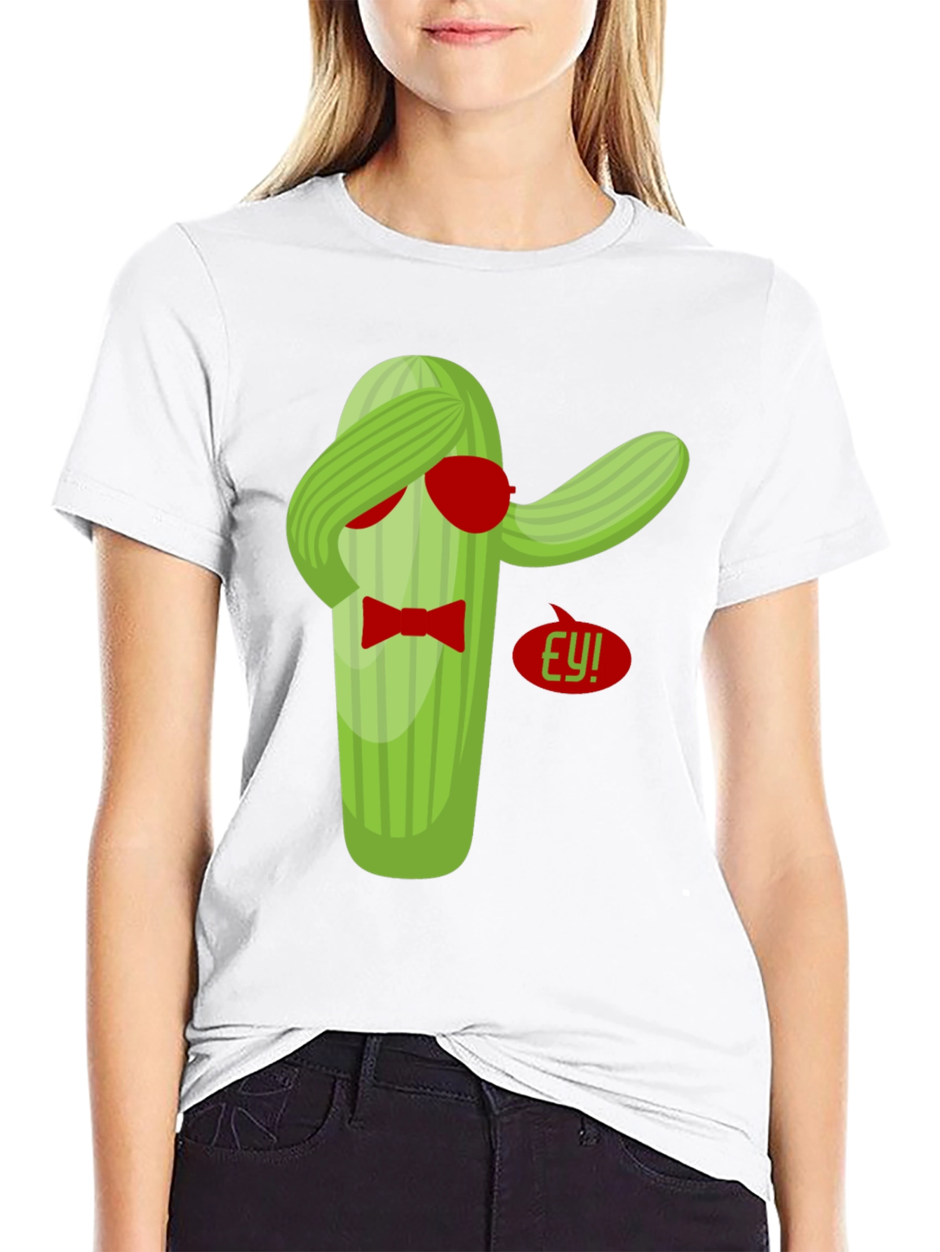 Black Dabbing Cactus T-Shirt - Funny Novelty Tee view 9
