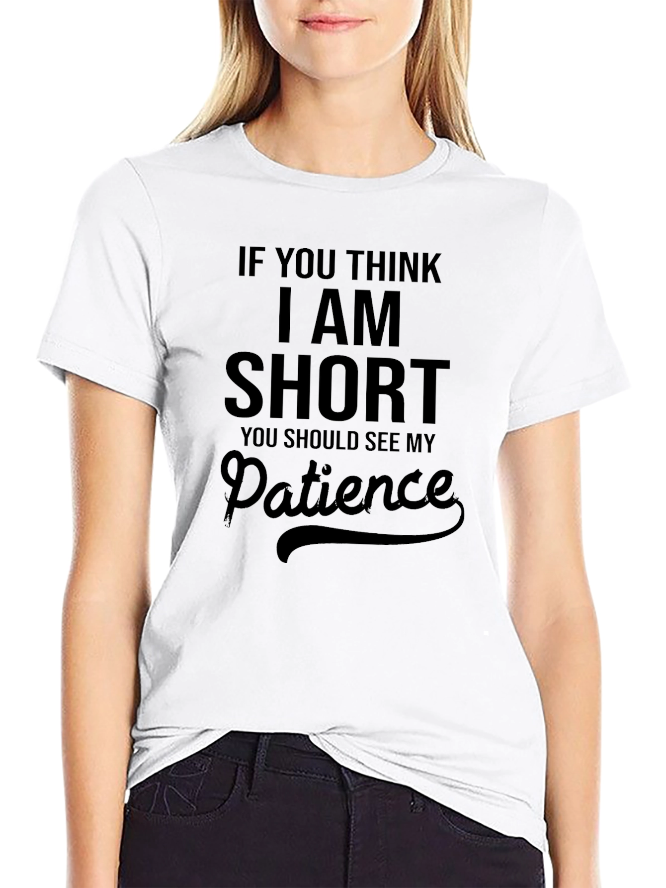 Black Funny Short Patience T-Shirt - Men's Graphic Tee view 9