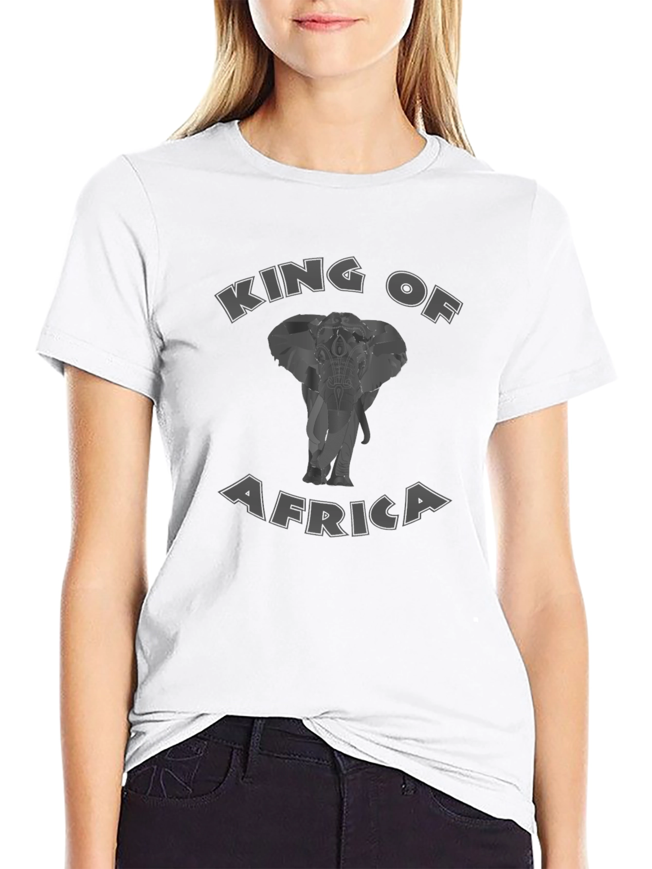 Black King of Africa Elephant Graphic Tee view 9