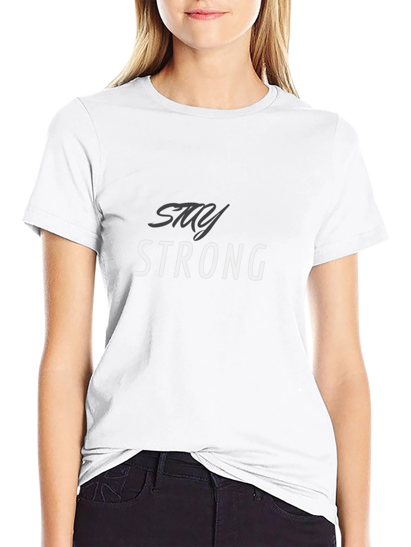 Black Stay Strong Graphic Tee - Men's Black T-Shirt view 9