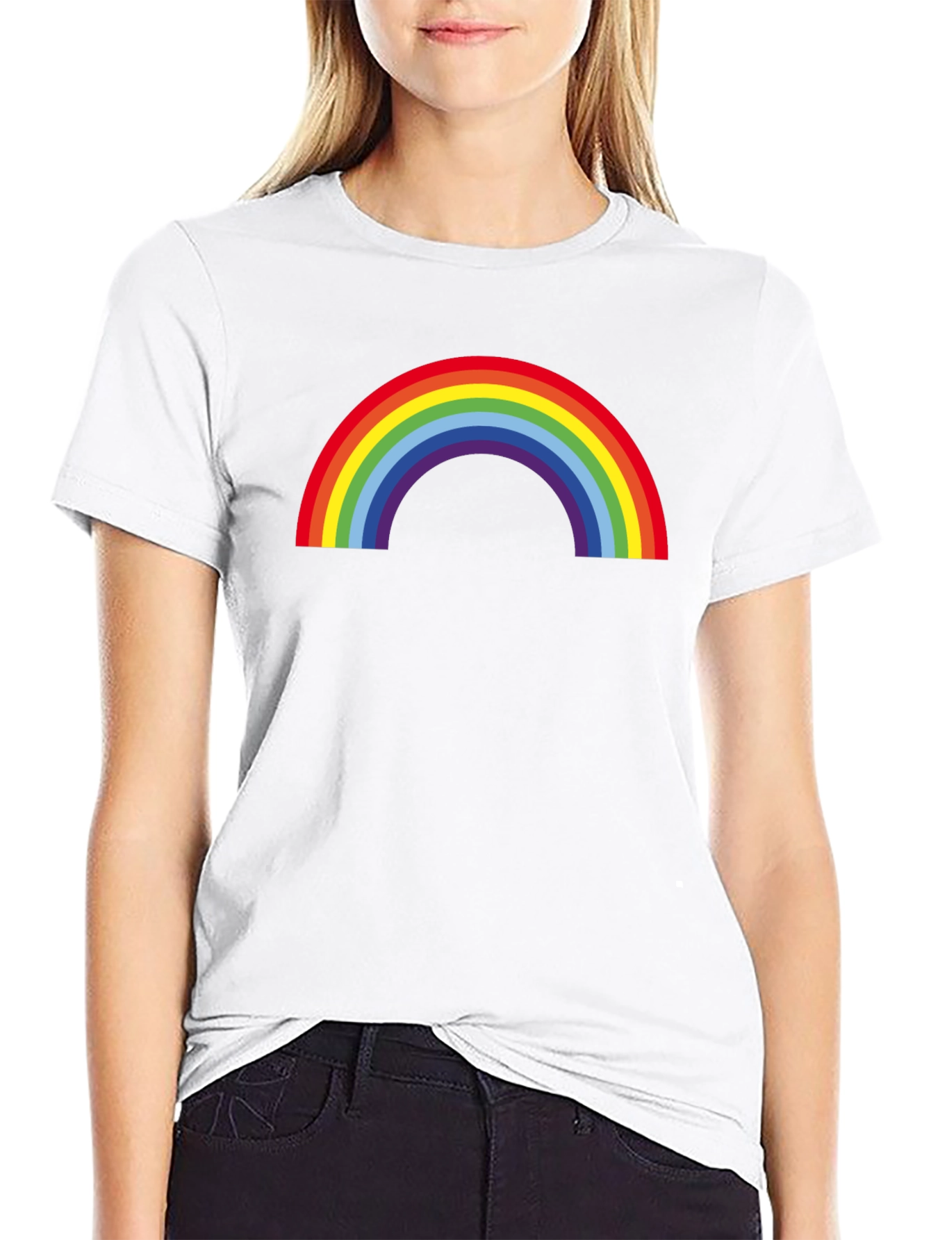 Black Rainbow Pride T-Shirt - Black Crew Neck Tee view 9