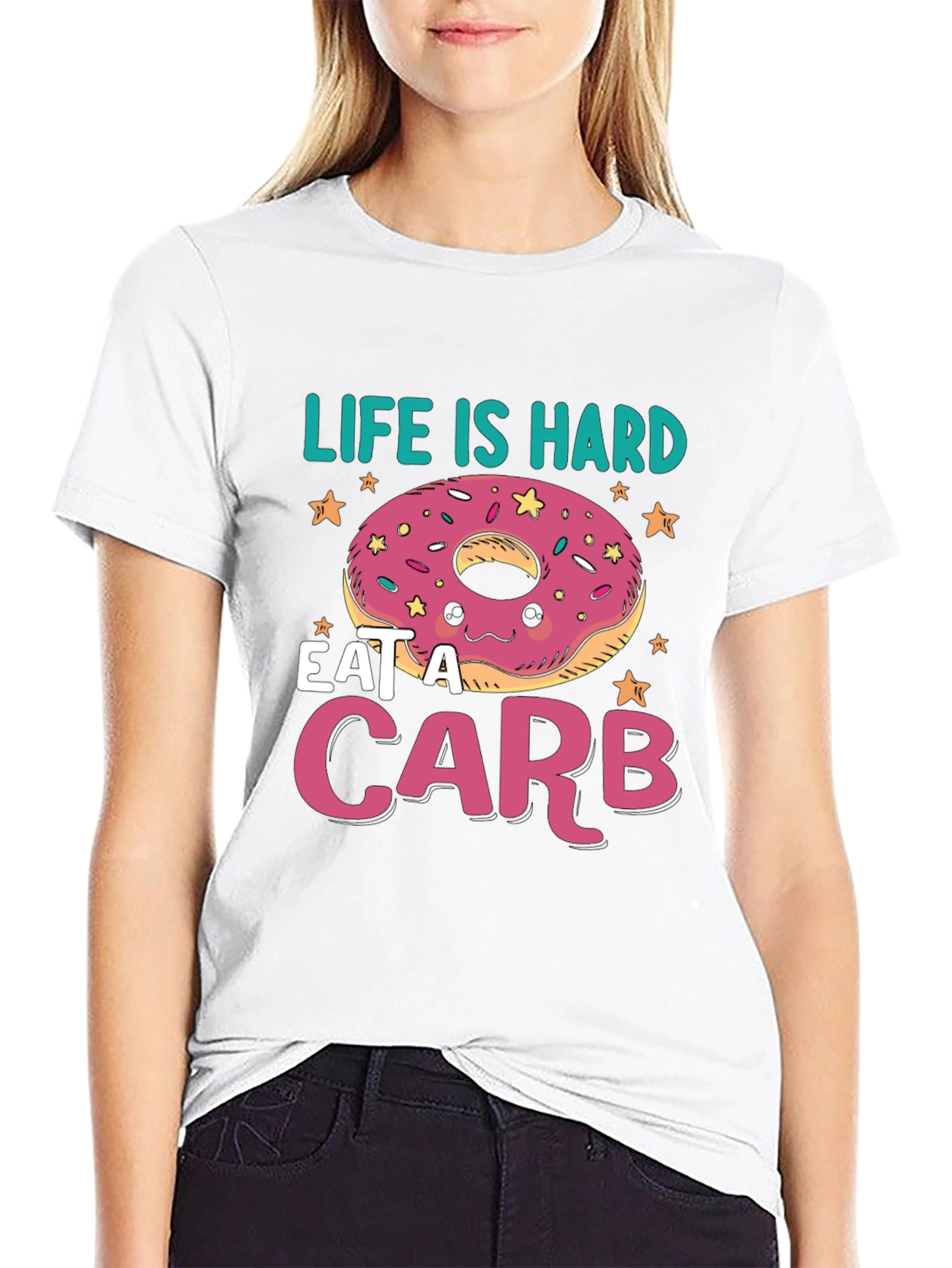 Black Life Is Hard, Eat a Carb Donut T-Shirt view 9