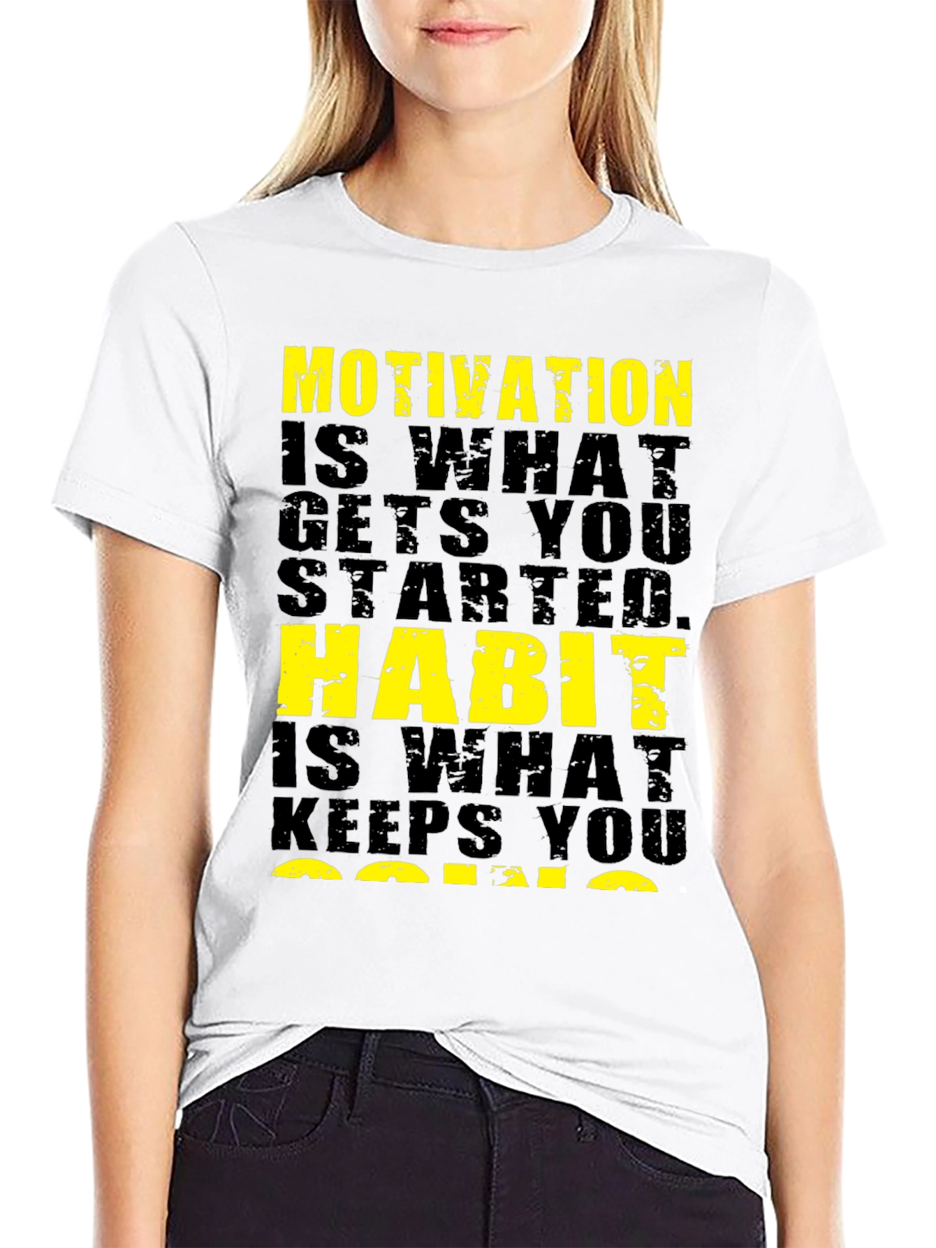 Black Motivational Quote Black T-Shirt view 9