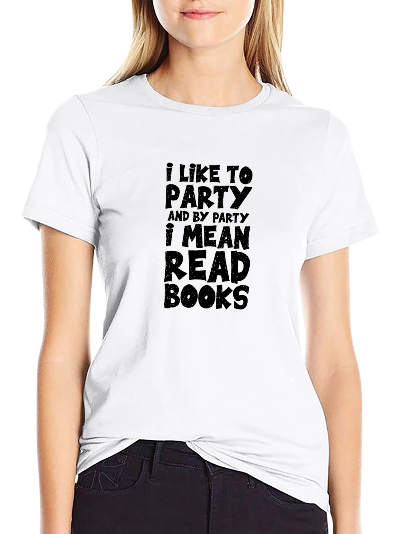 Black I Like to Party & Read Books Funny T-Shirt view 9