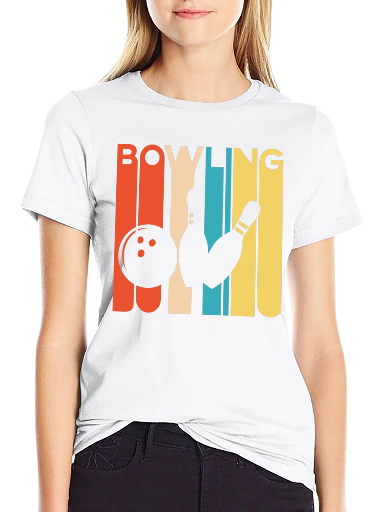 Black Retro Bowling T-Shirt - Vintage Style Graphic Tee view 9
