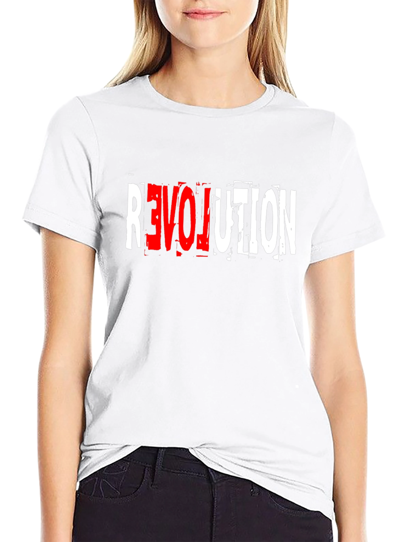 Black Revolution Graphic Tee - Bold Black Cotton T-Shirt view 9