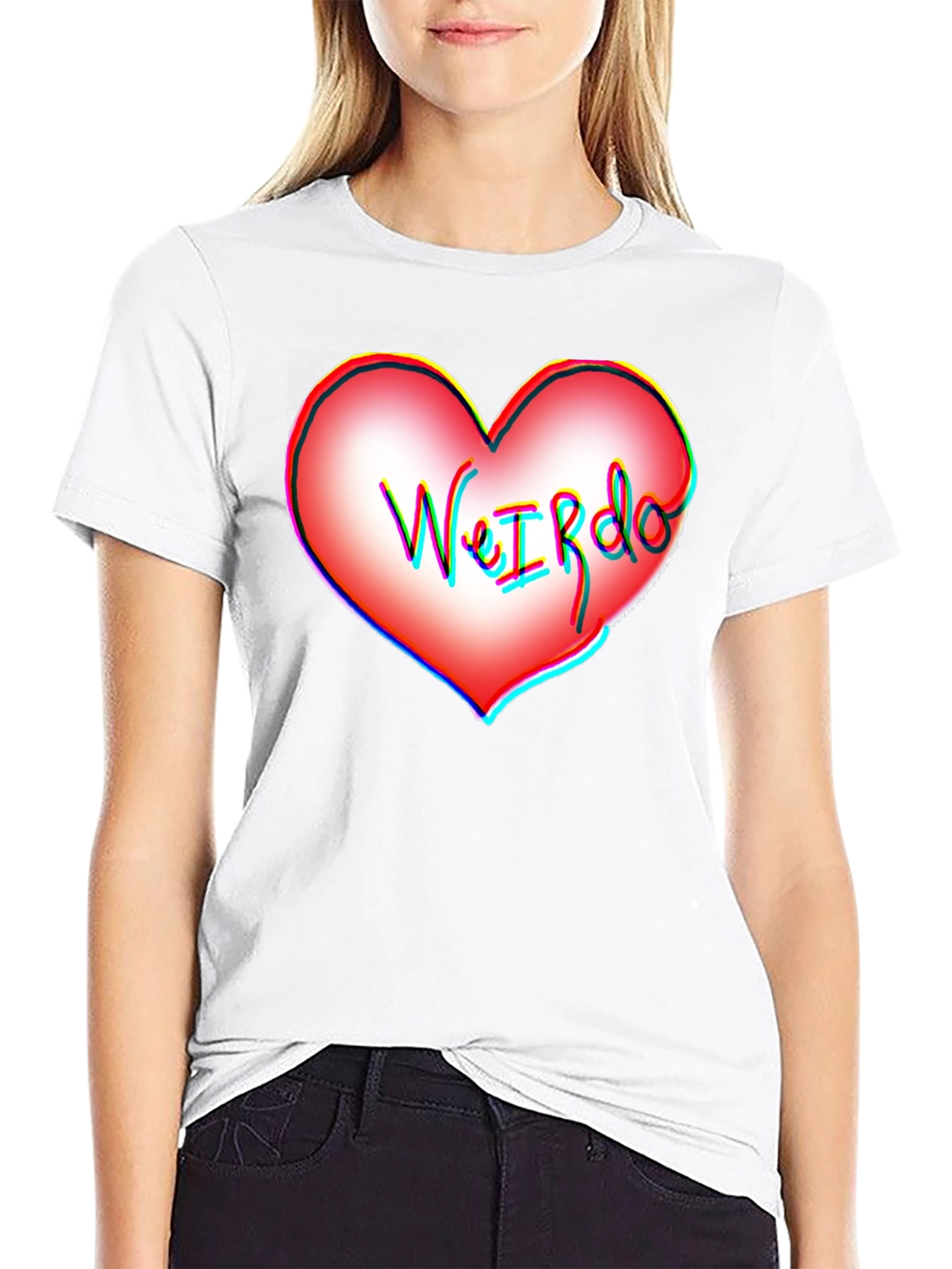 Black WeIRdo Heart Graphic T-Shirt - Unique Design view 9