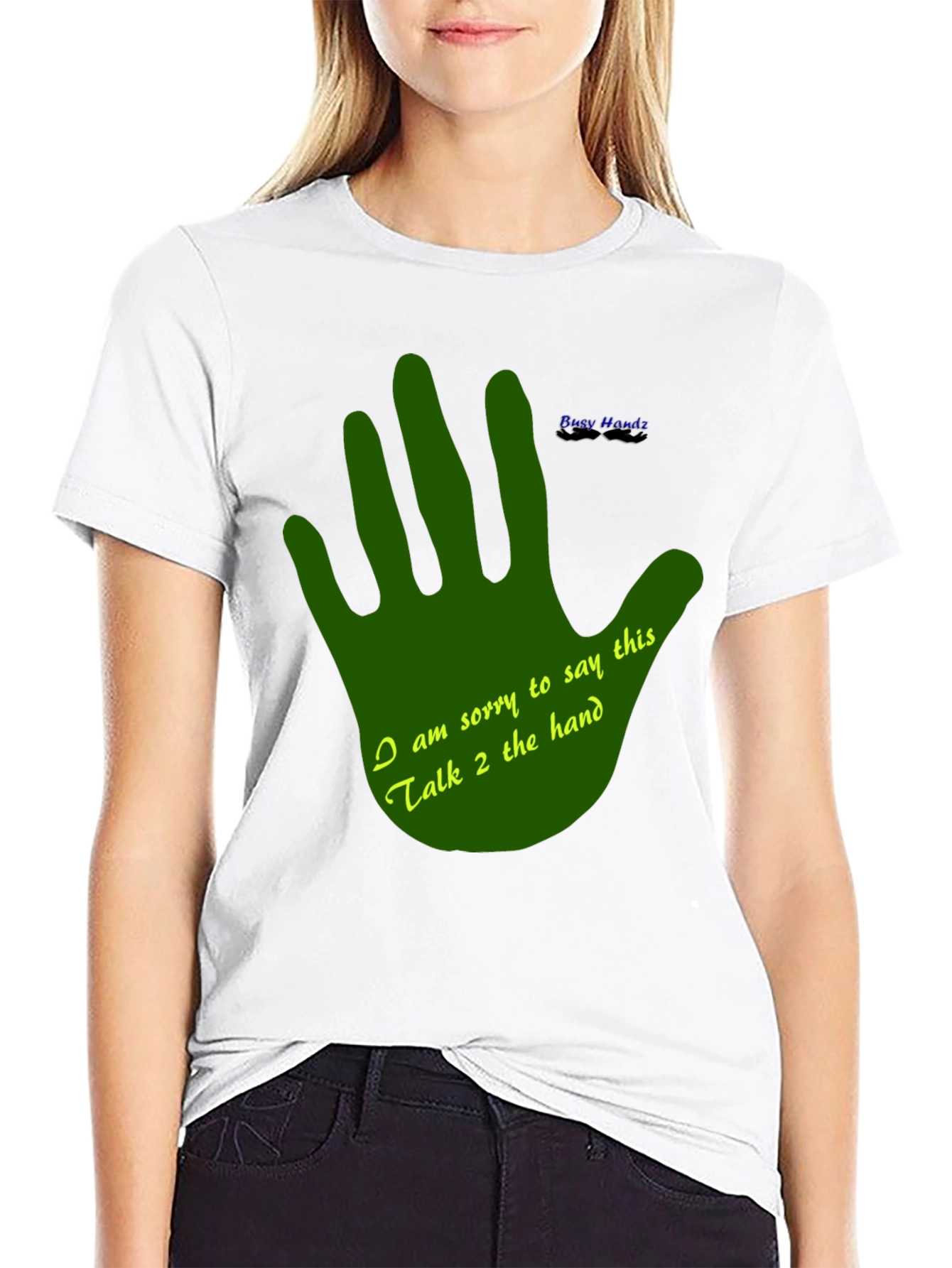 Black Talk to the Hand Graphic T-Shirt - Funny Novelty Tee view 9