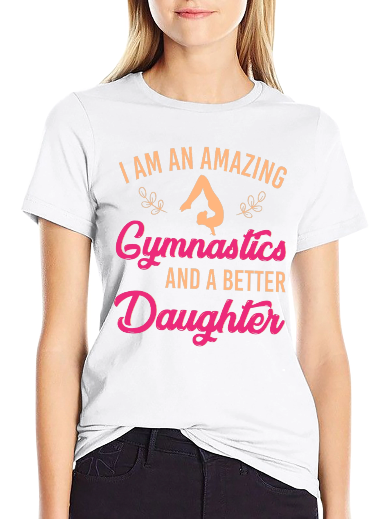 Black Amazing Gymnastics Daughter Graphic Tee view 9