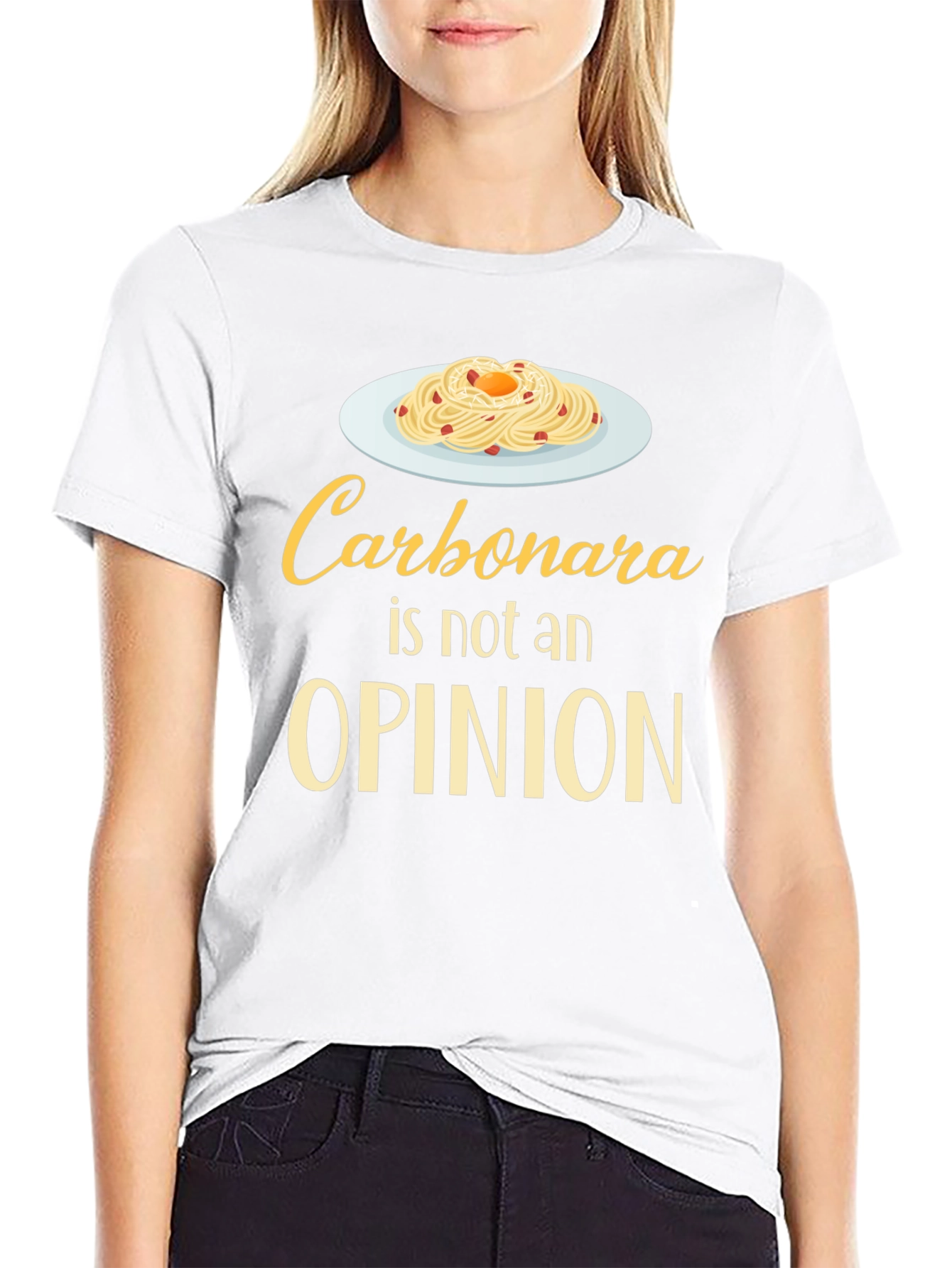 Black Carbonara Is Not An Opinion T-Shirt, Funny Foodie Tee view 9