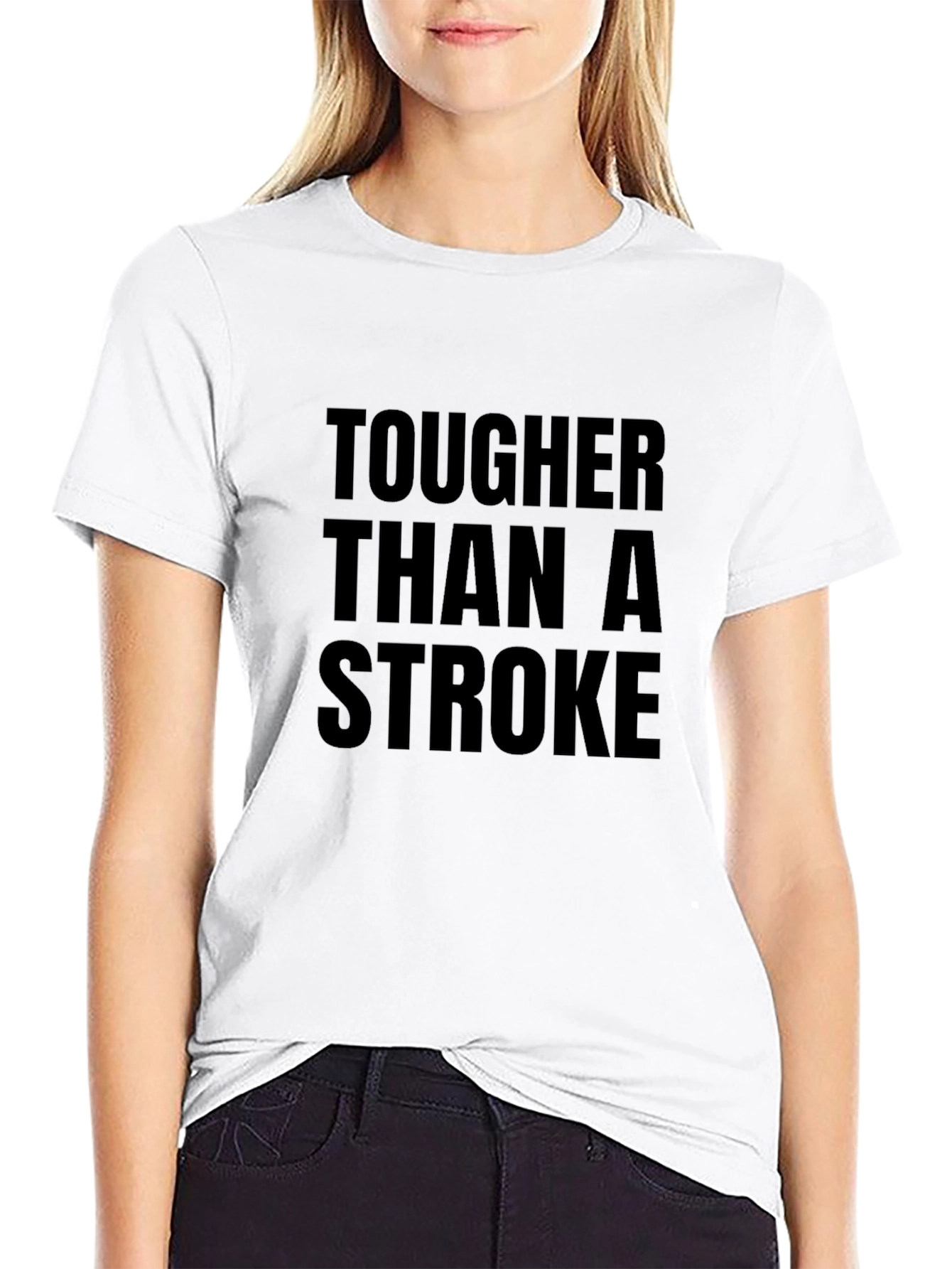 Black Tougher Than a Stroke Graphic Tee - Black view 9