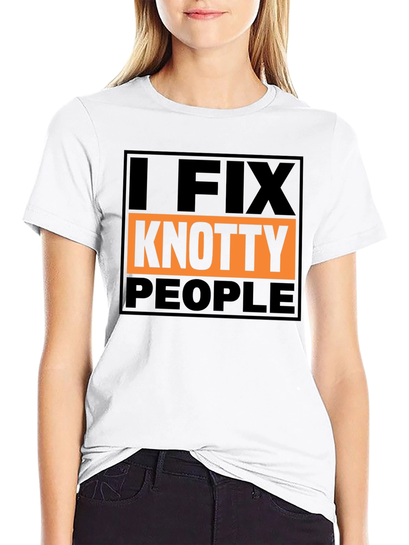 Black I Fix Knotty People Graphic Tee - Funny Humor T-Shirt view 9