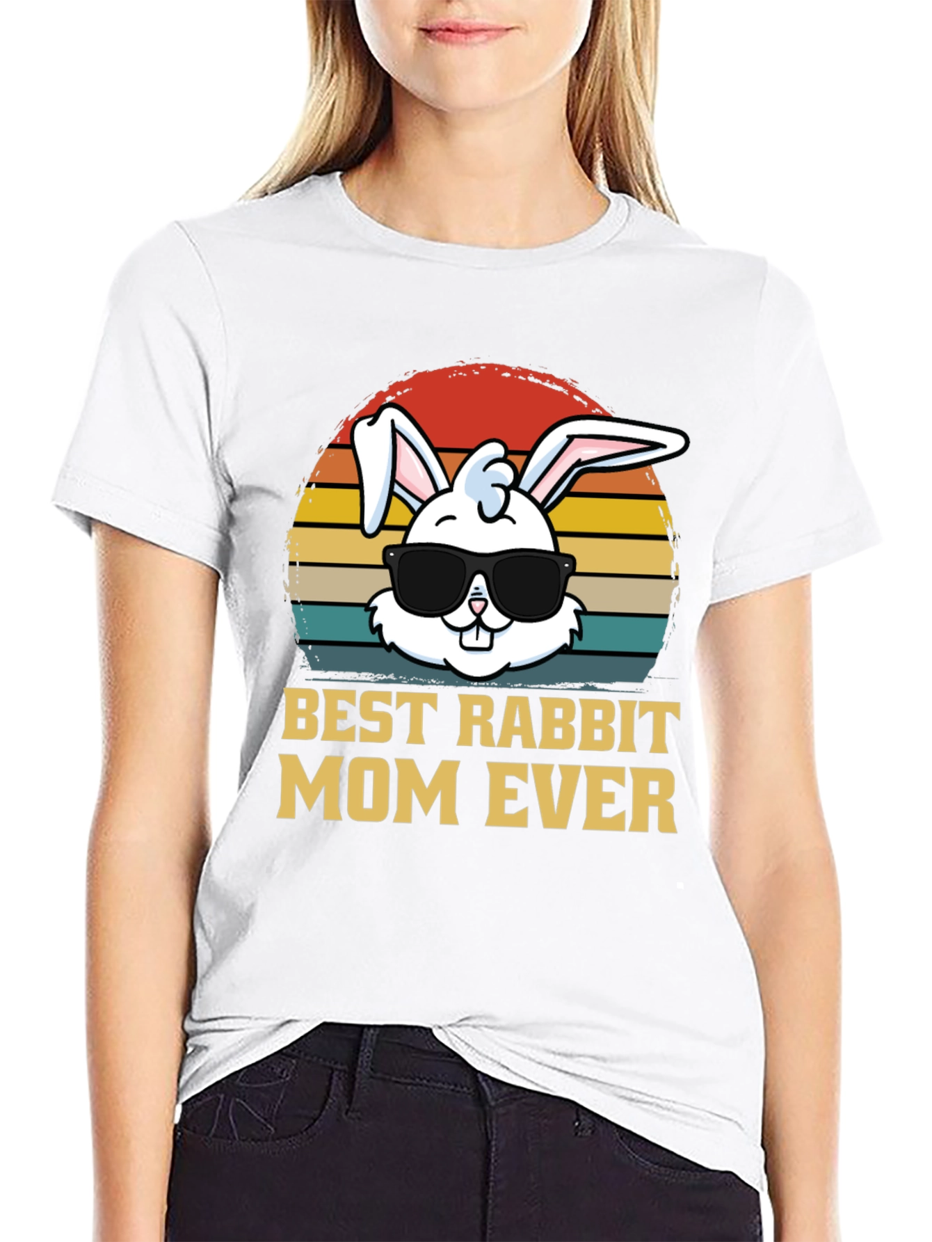 Black Best Rabbit Mom Ever T-Shirt view 9