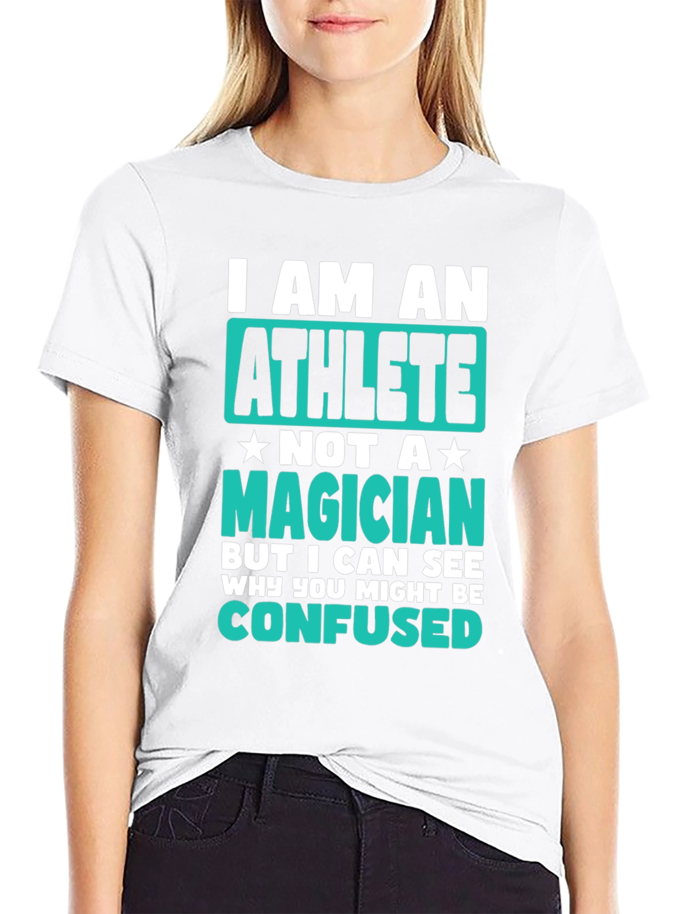 Black Athlete T-Shirt - I am an Athlete, Not a Magician view 9
