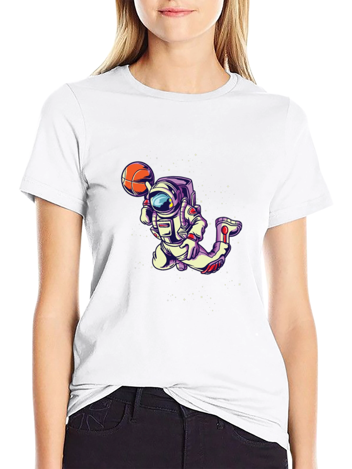 Astronaut Basketball Graphic Tee - Space Dunk Shirt - 9