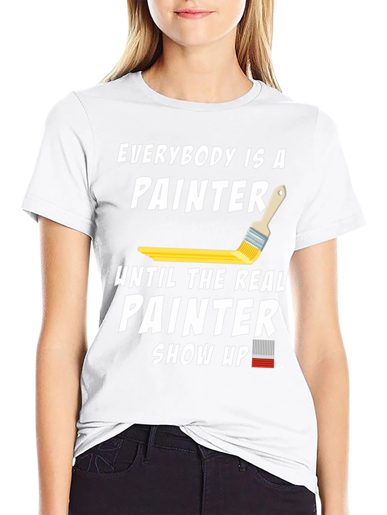 Black Everybody is a Painter T-Shirt view 9