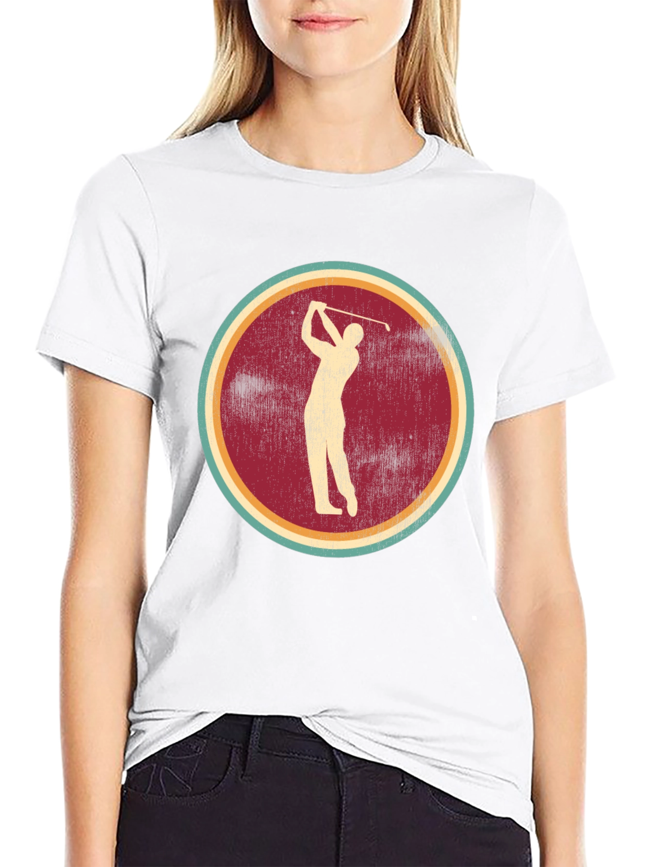 Black Vintage Golf Tee - Retro Golfer Graphic T-Shirt view 9