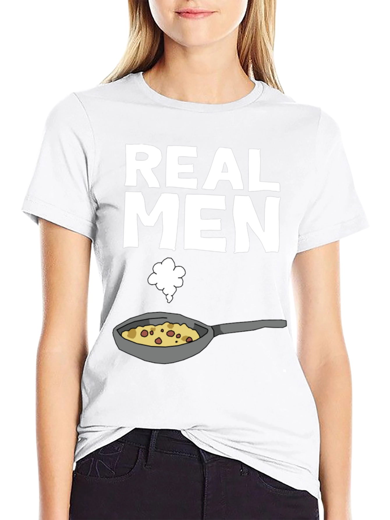 Black Real Men Cook T-Shirt - Funny Culinary Graphic Tee view 9