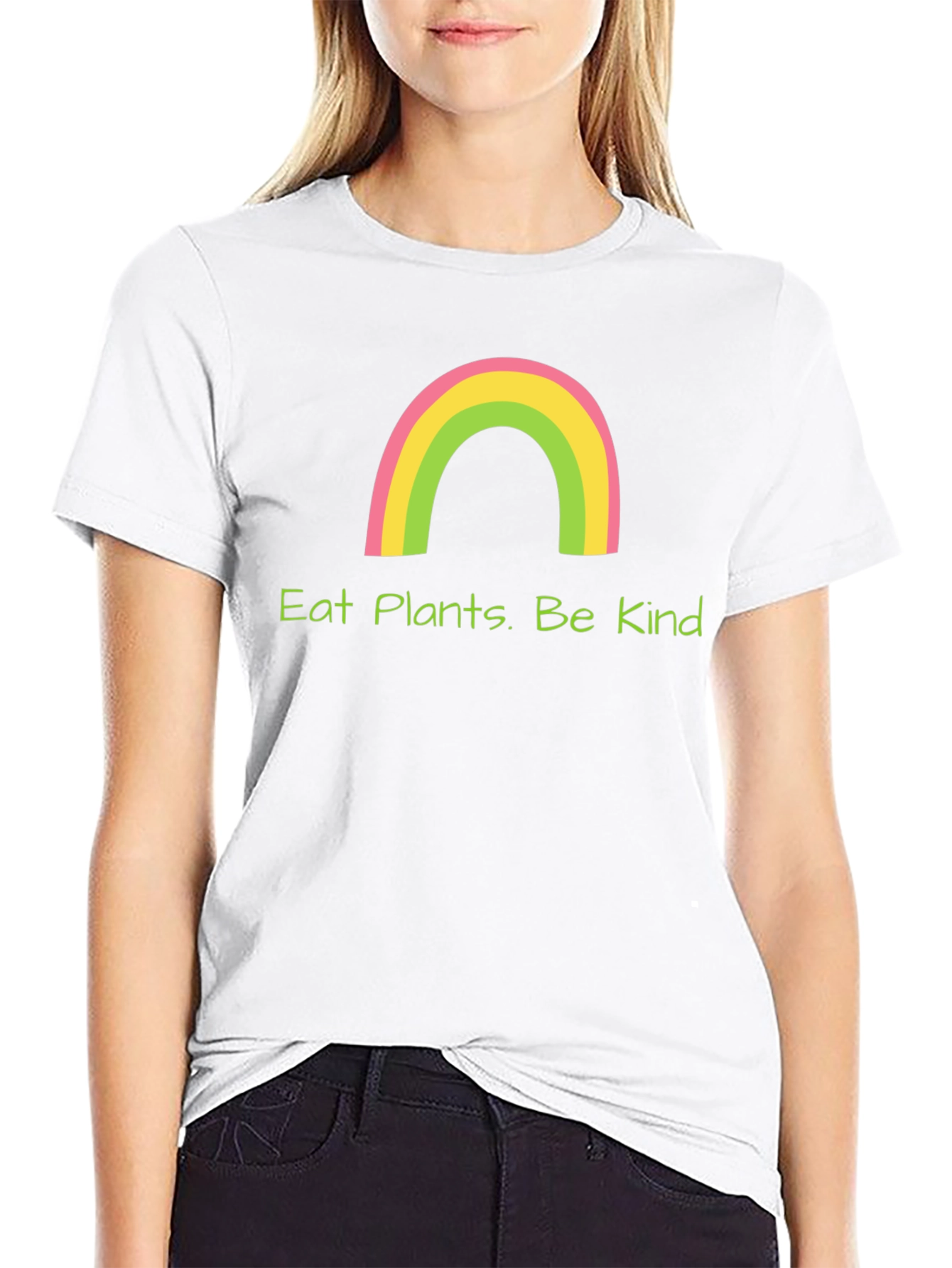 Black Eat Plants. Be Kind T-Shirt view 9