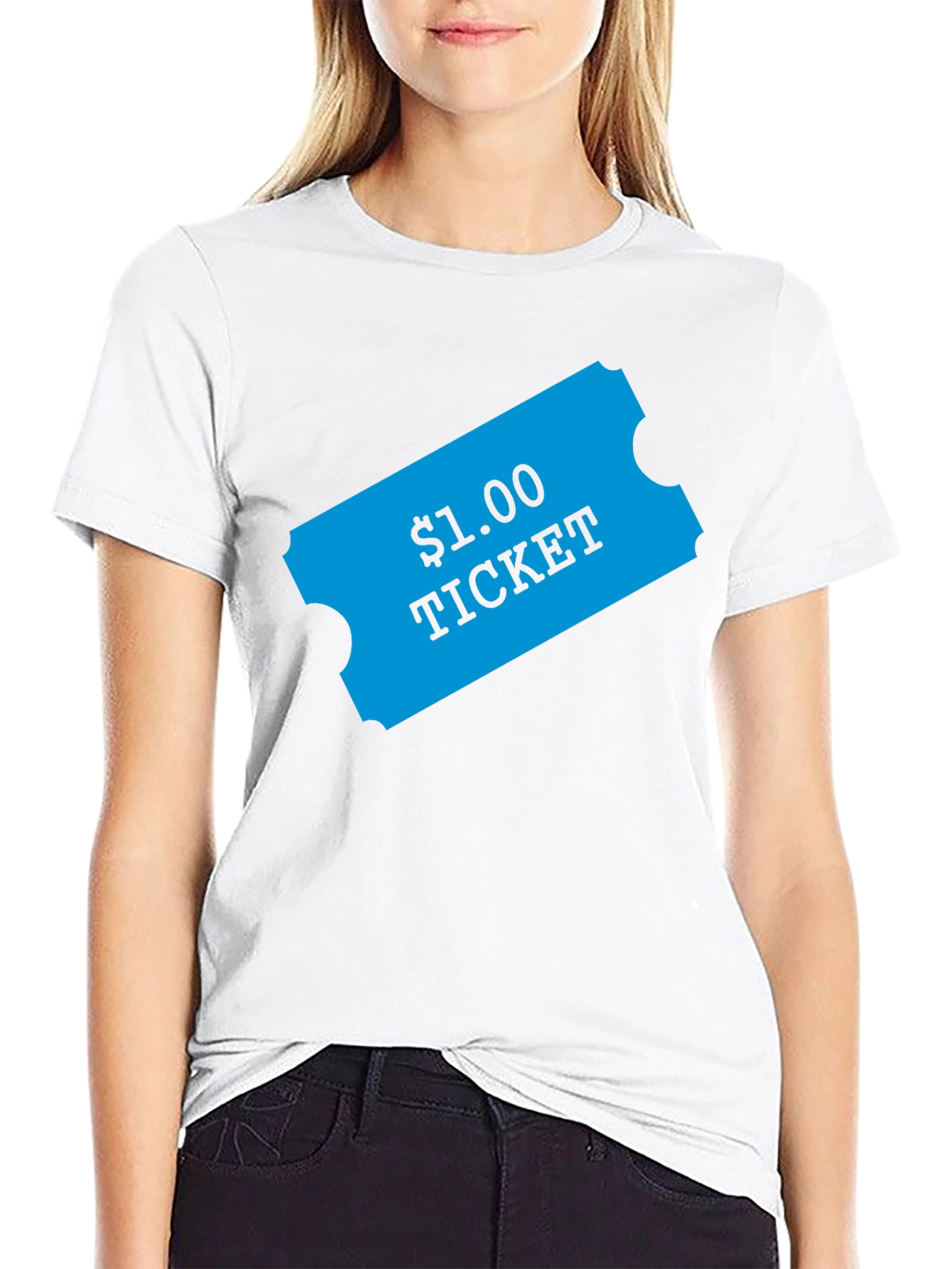 Black Novelty One Dollar Ticket Graphic T-Shirt view 9