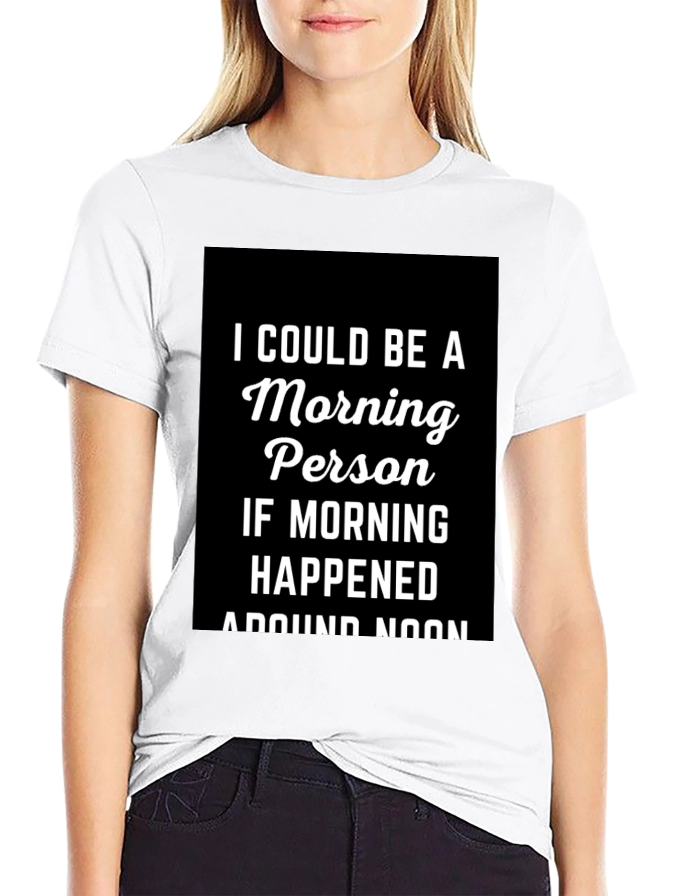 Black Morning Person T-Shirt - Funny Slogan Tee view 9