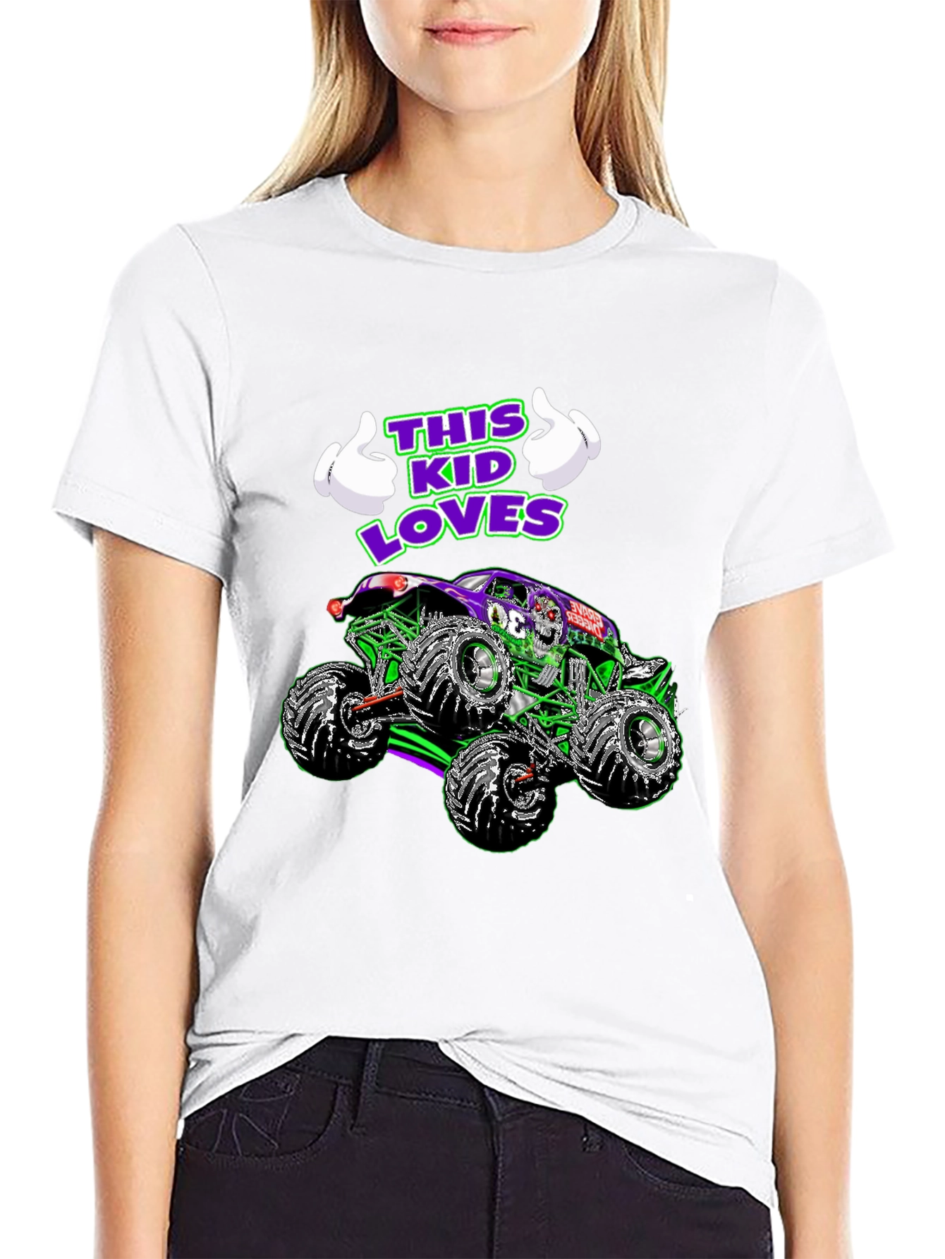 Black This Kid Loves Monster Trucks T-Shirt view 9