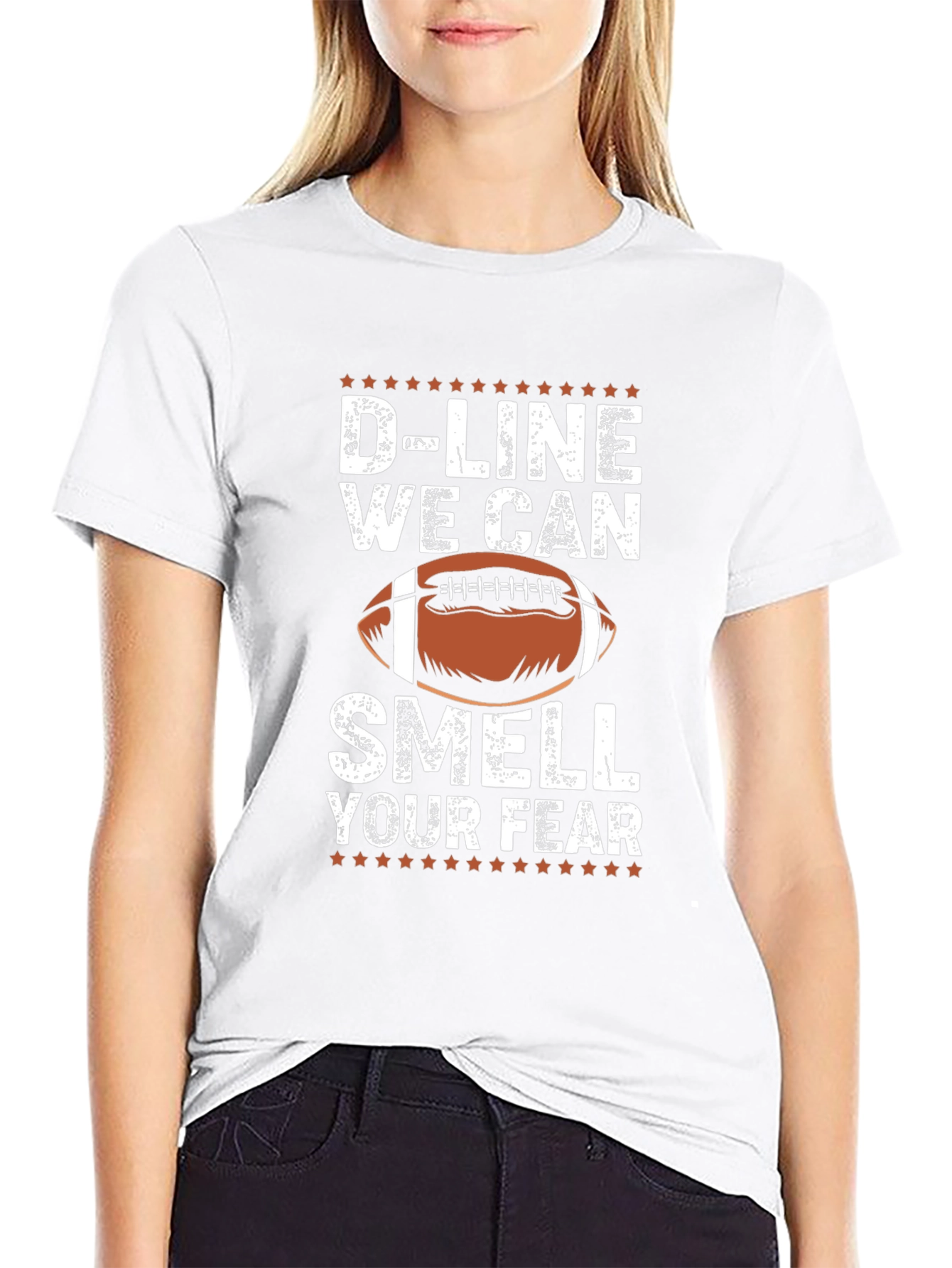 Black D-Line We Can Smell Your Fear Football T-Shirt view 9