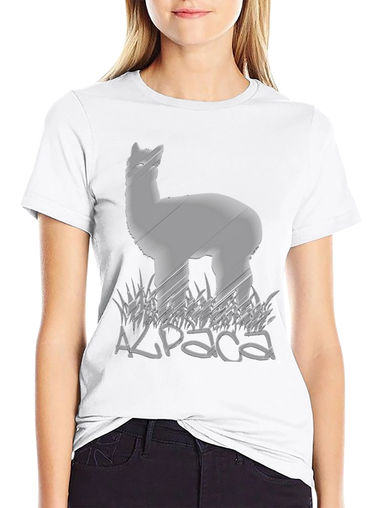 Black Alpaca Graphic Tee - Soft Cotton Blend view 9