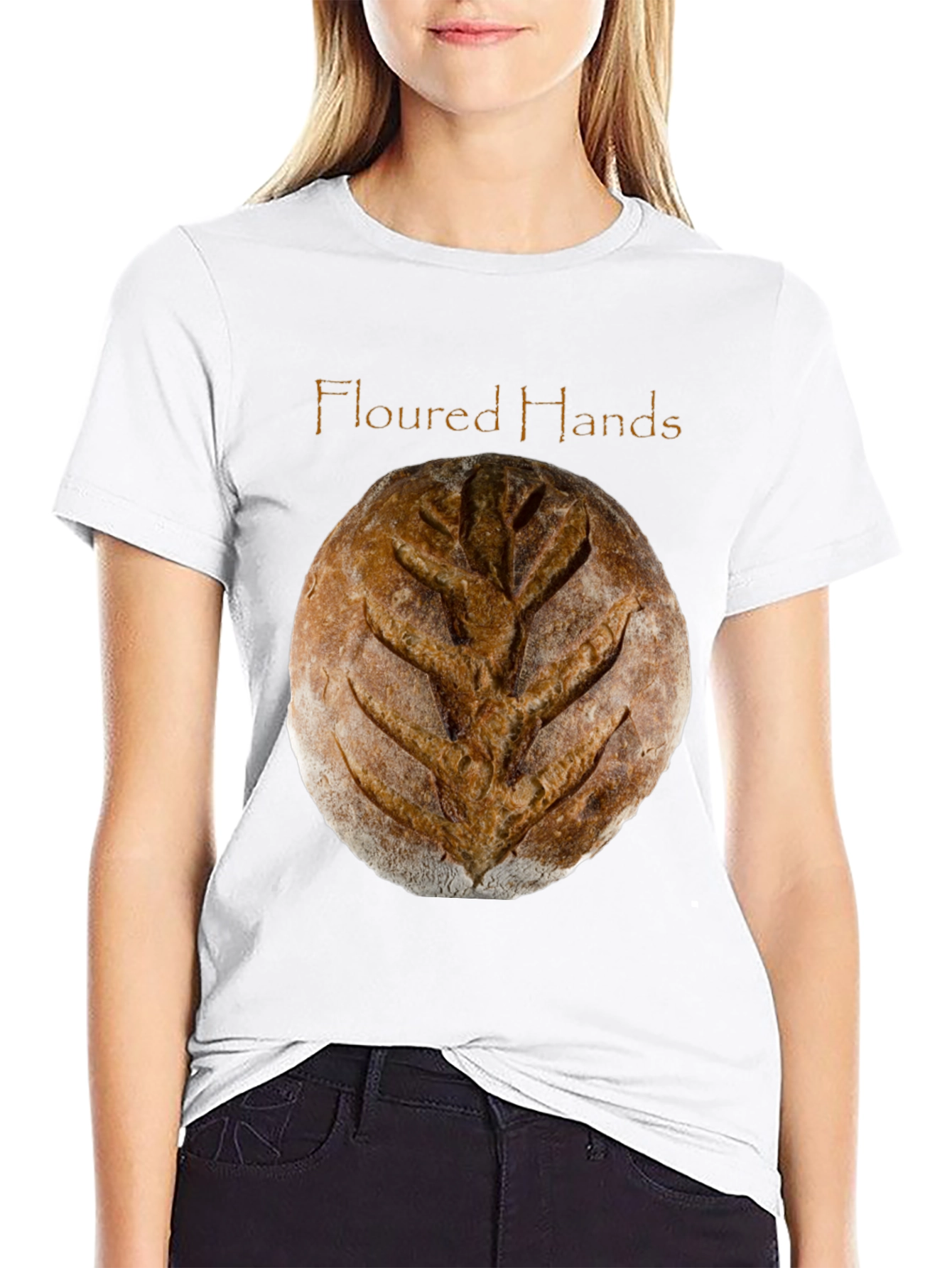 Black Floured Hands Bread T-Shirt view 9