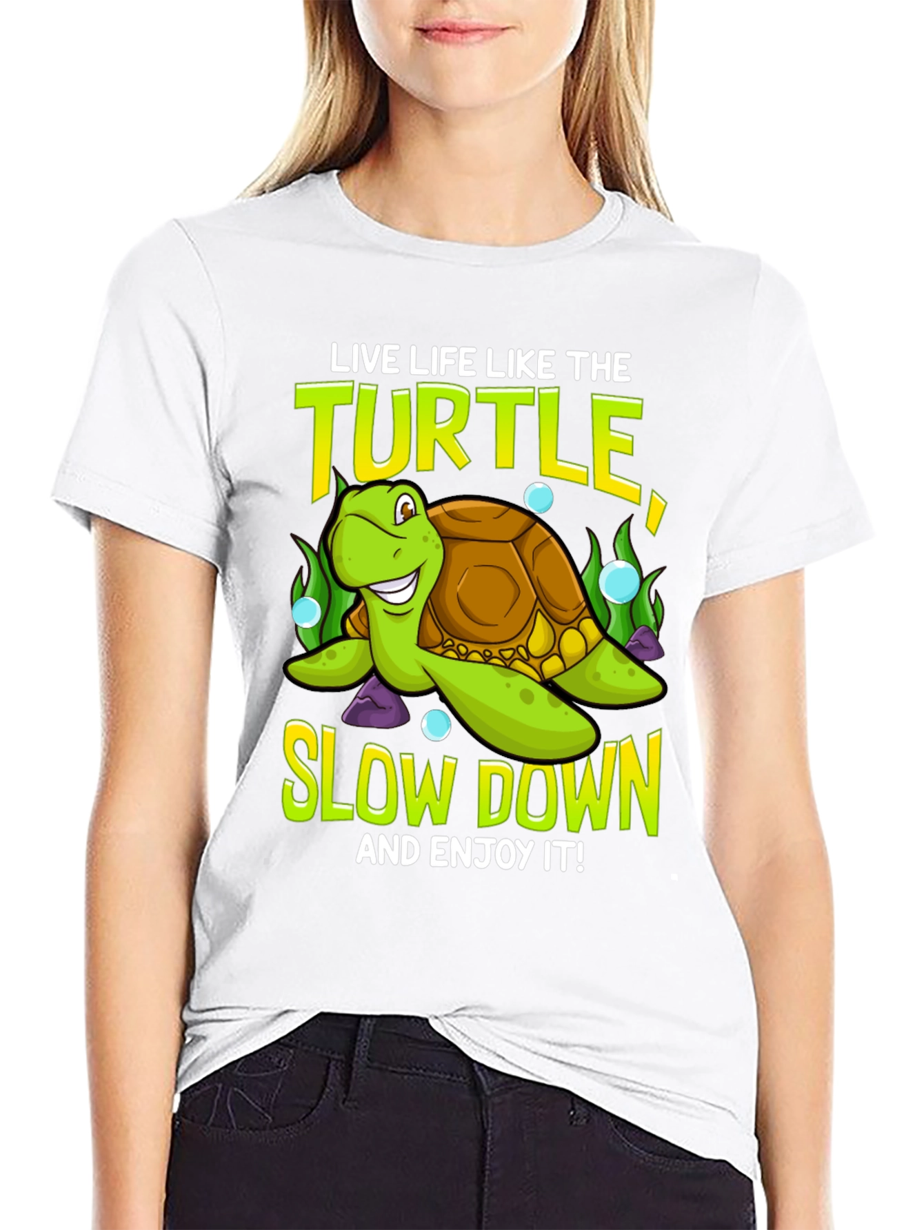 Black Live Like the Turtle Graphic T-Shirt view 9